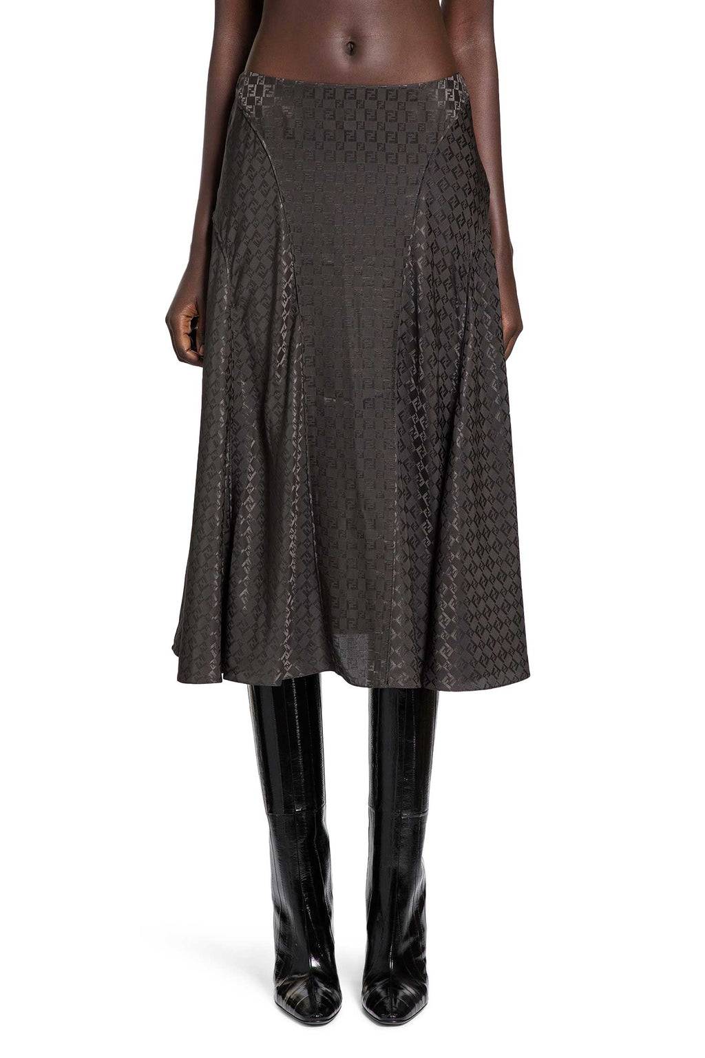 Ff Silk MIDI Skirt Fendi – Гарантія оригінальності – вид ззаду