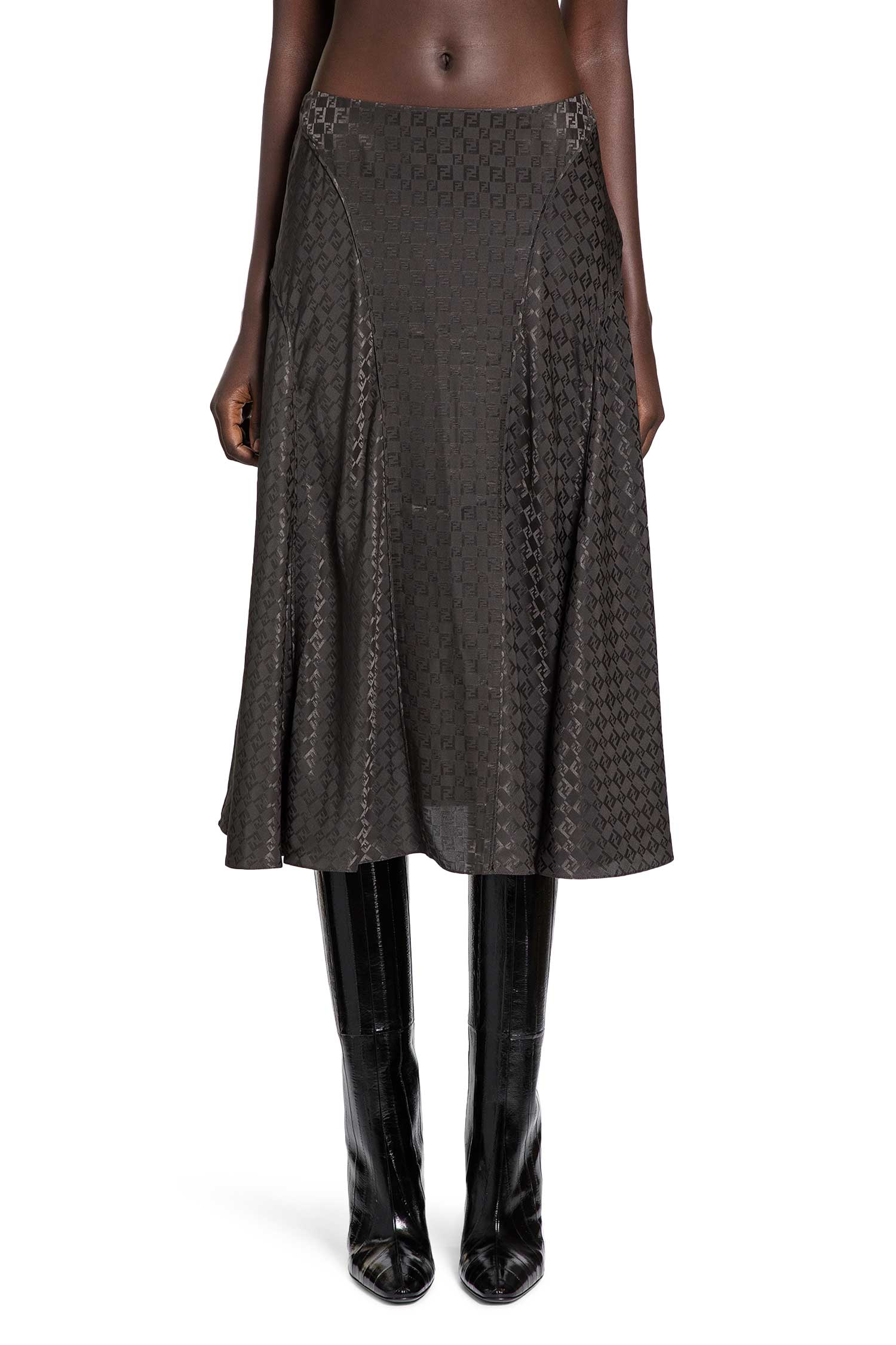 Ff Silk MIDI Skirt Fendi – Гарантія оригінальності – вид ззаду