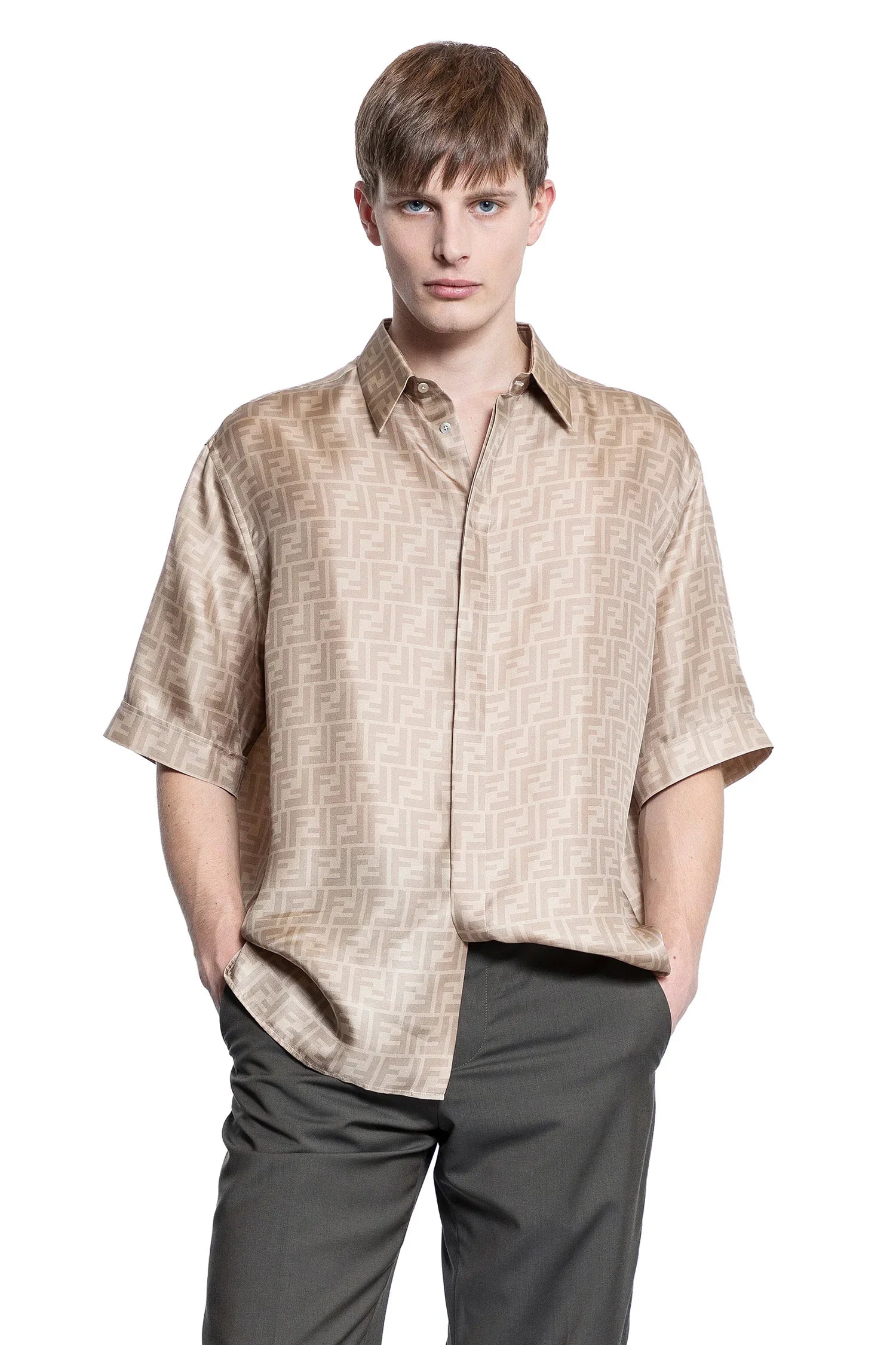 Ff Silk Shirt Fendi – Гарантія оригінальності – боковий вид