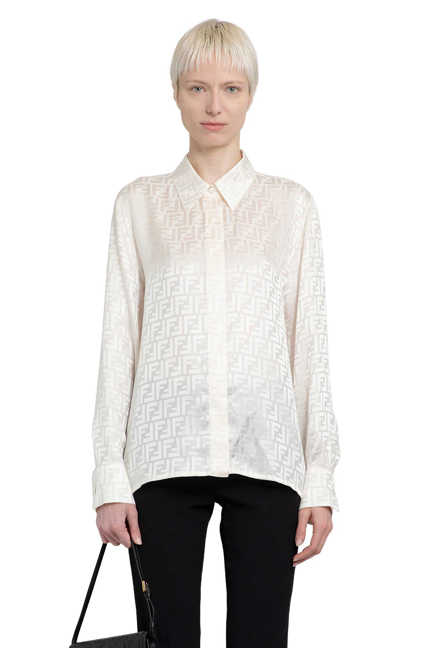 Ff Silk Shirt Fendi – Гарантія оригінальності – боковий вид