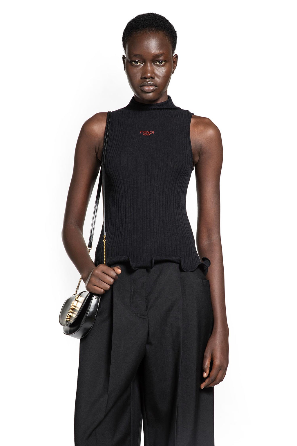 Roma Turtleneck Top Fendi – Гарантія оригінальності – боковий вид