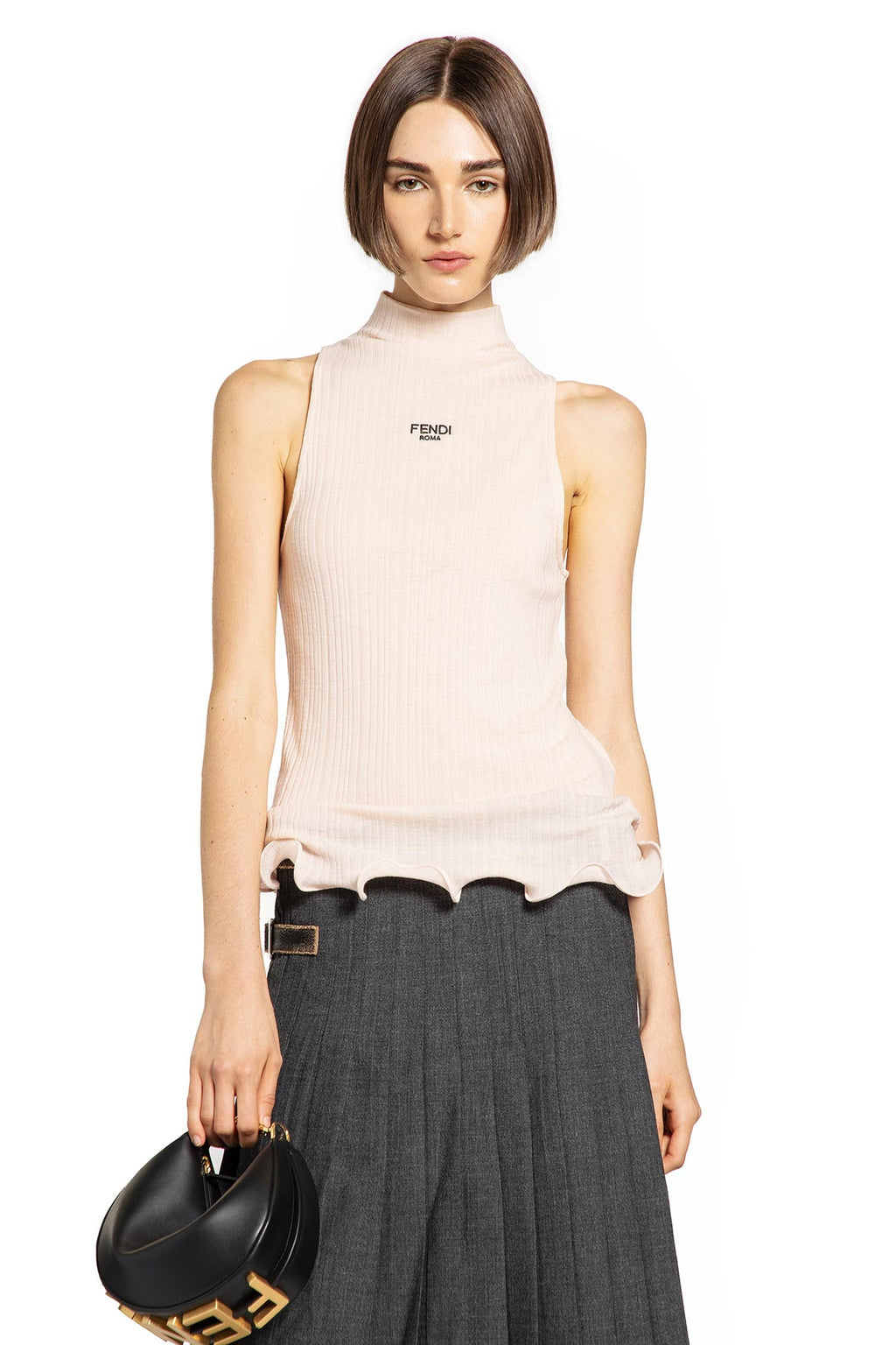 Cotton Tank Top With Relaxed Fit Fendi оригінал – Купити в Україні – боковий вид