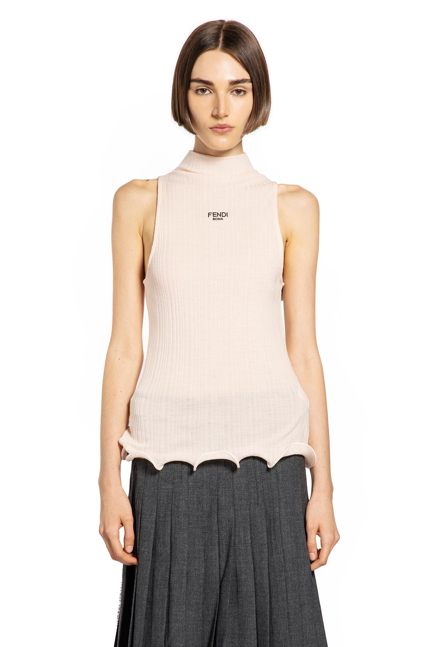 Cotton Tank Top With Relaxed Fit Fendi оригінал – Купити в Україні – вид ззаду