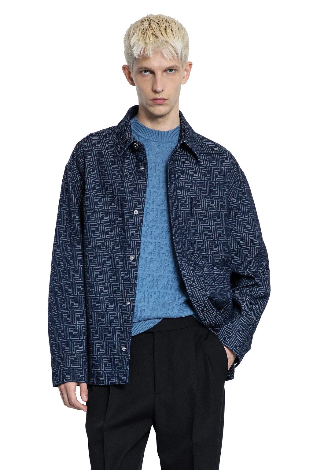 Оригінальна Ff Jacquard Denim Jacket Fendi – боковий вид