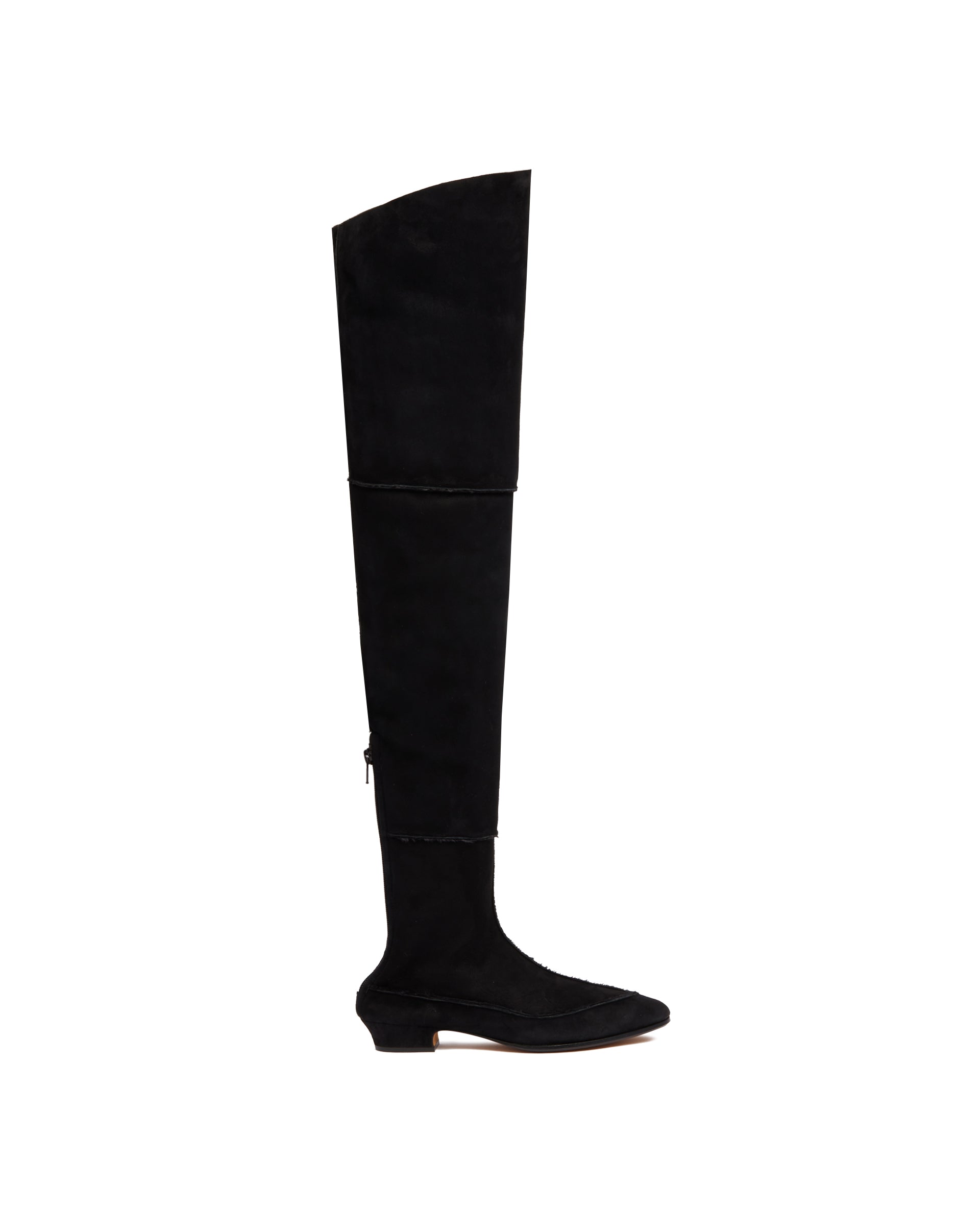 Black Awar Shearling Knee-High Boots The row – Гарантія оригінальності – боковий вид