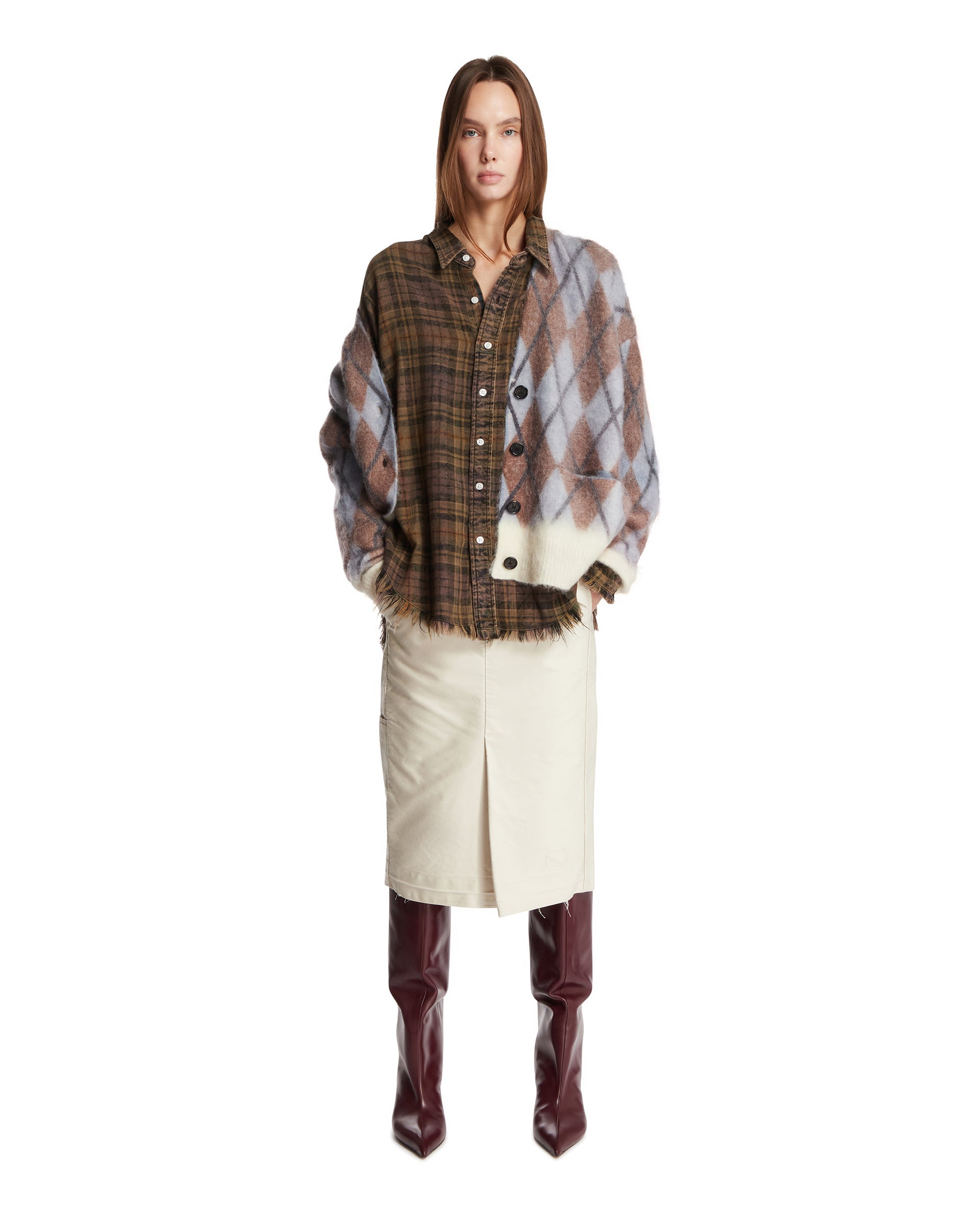 Оригінальна Multicolor Diamond Mohair Cardigan Acne studios – детальний вид