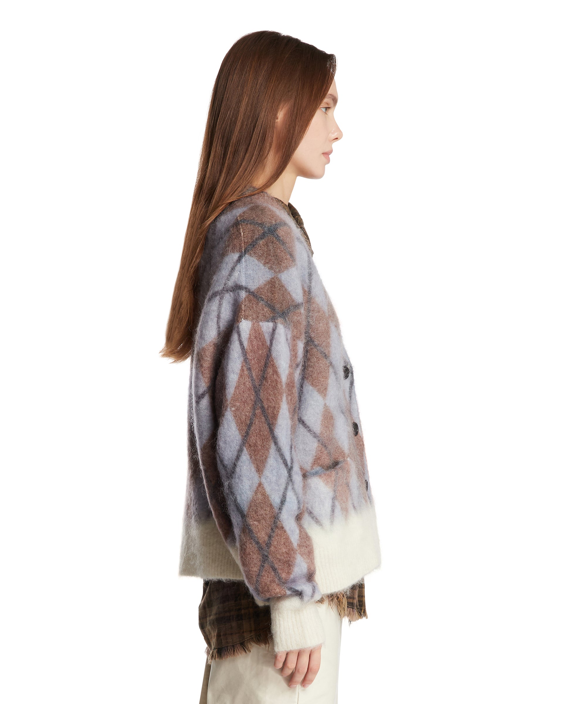 Оригінальна Multicolor Diamond Mohair Cardigan Acne studios – збільшений вид