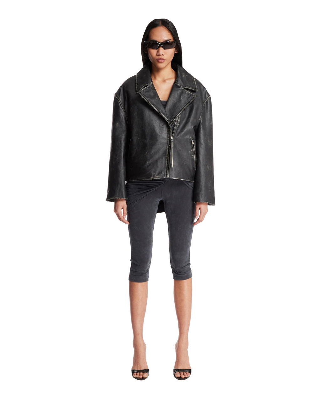 Black Oversized Biker Jacket Acne studios оригінал – Купити в Україні – боковий вид
