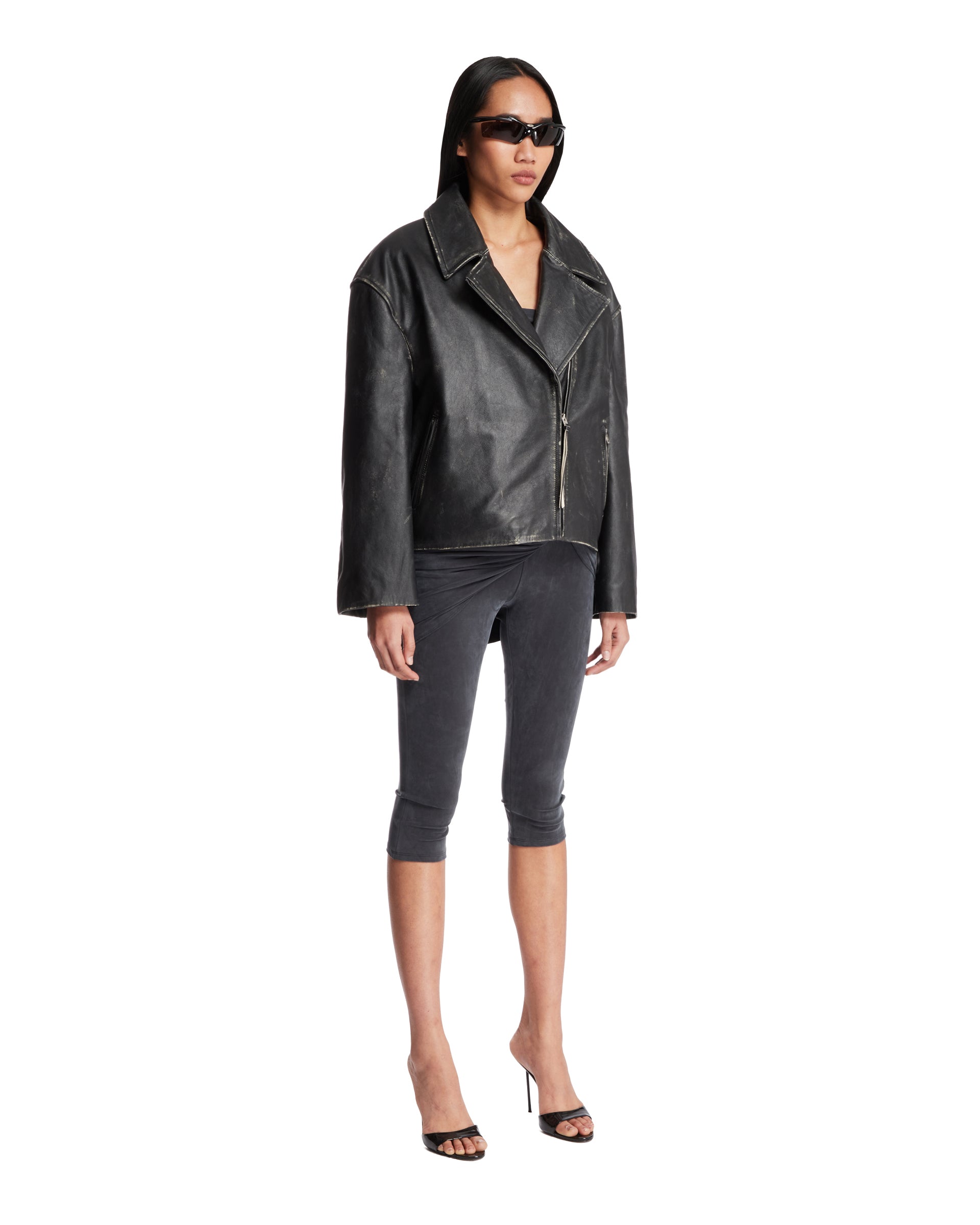 Black Oversized Biker Jacket Acne studios оригінал – Купити в Україні – вид ззаду