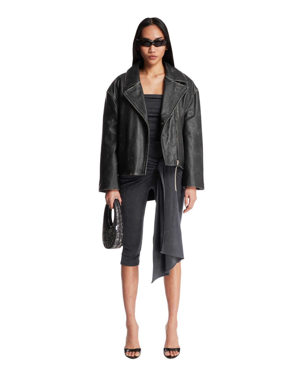Black Oversized Biker Jacket Acne studios оригінал – Купити в Україні – детальний вид