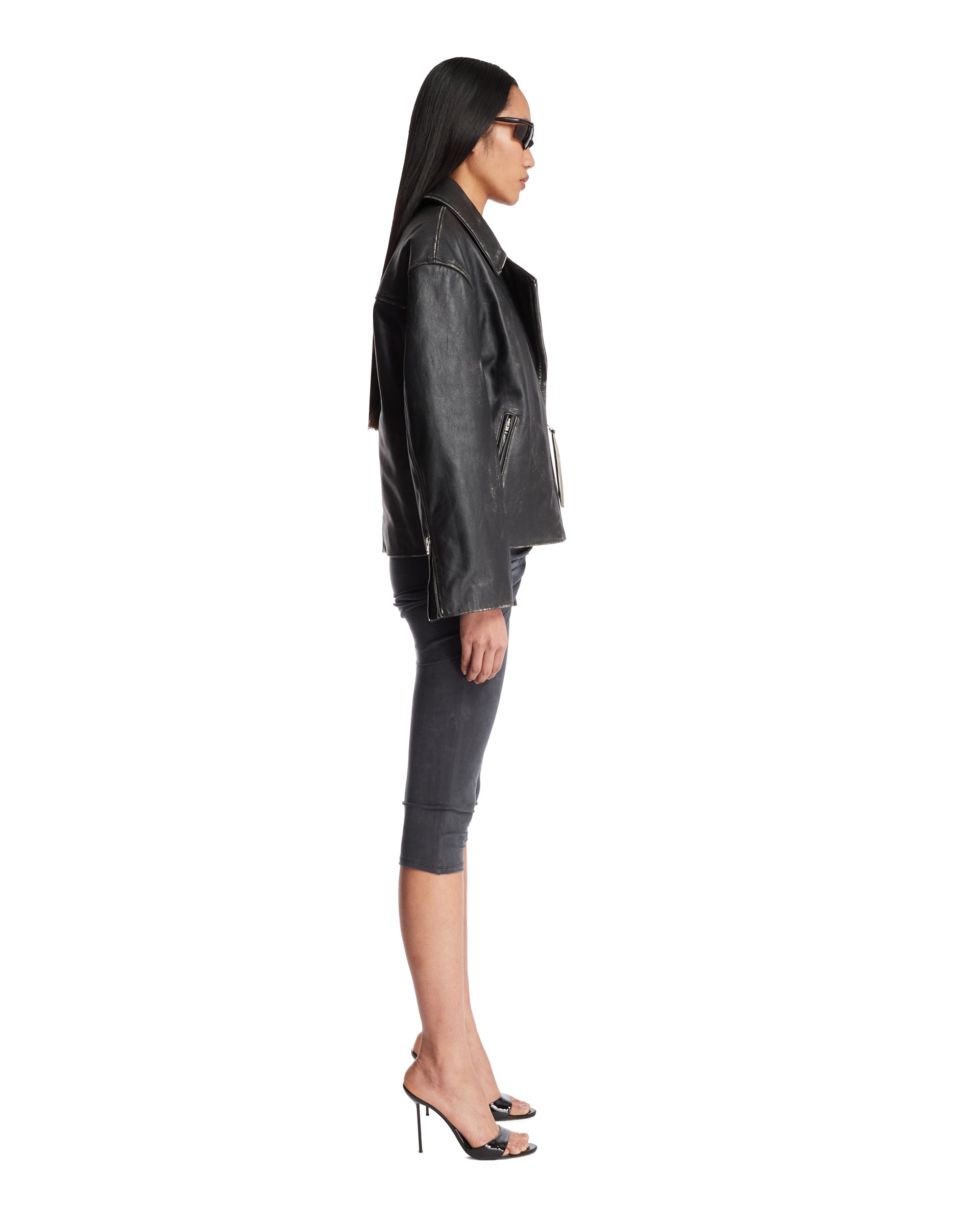 Black Oversized Biker Jacket Acne studios оригінал – Купити в Україні – збільшений вид