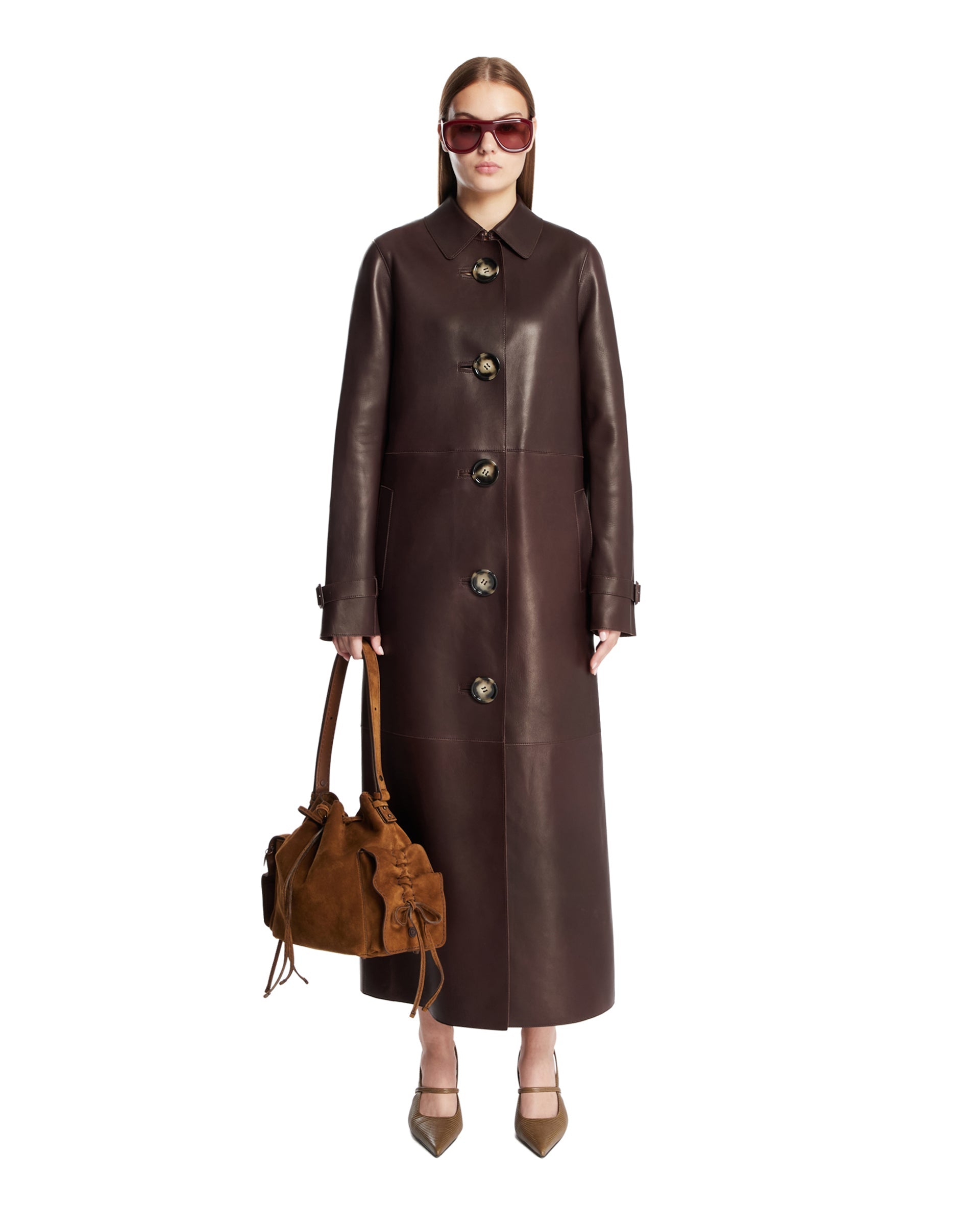 Brown Leather Long Coat Acne studios оригінал – Купити в Україні – детальний вид