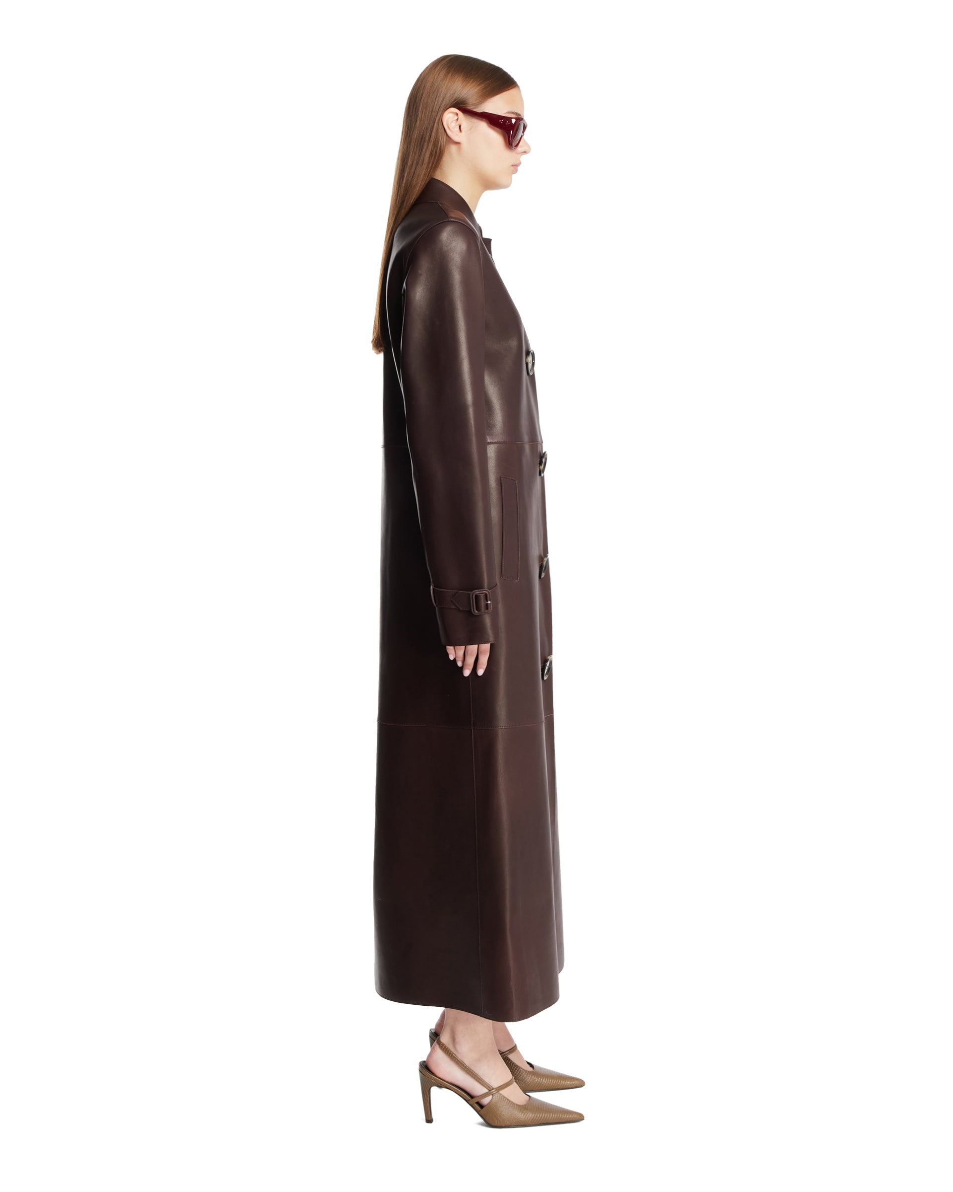 Brown Leather Long Coat Acne studios оригінал – Купити в Україні – збільшений вид
