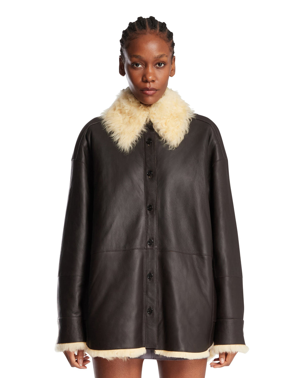 Brown Shearling Jacket Acne studios оригінал – Купити в Україні – боковий вид