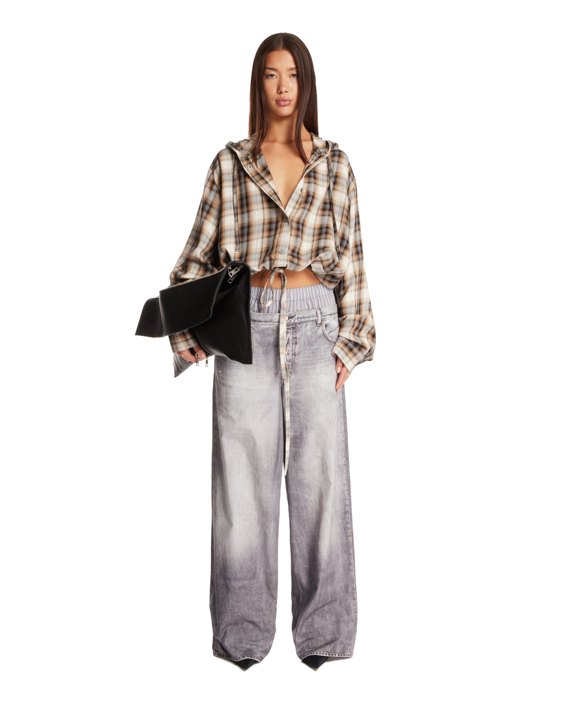 Beige Checkered Hoodie Shirt Jacket Acne studios оригінал – Купити в Україні – детальний вид