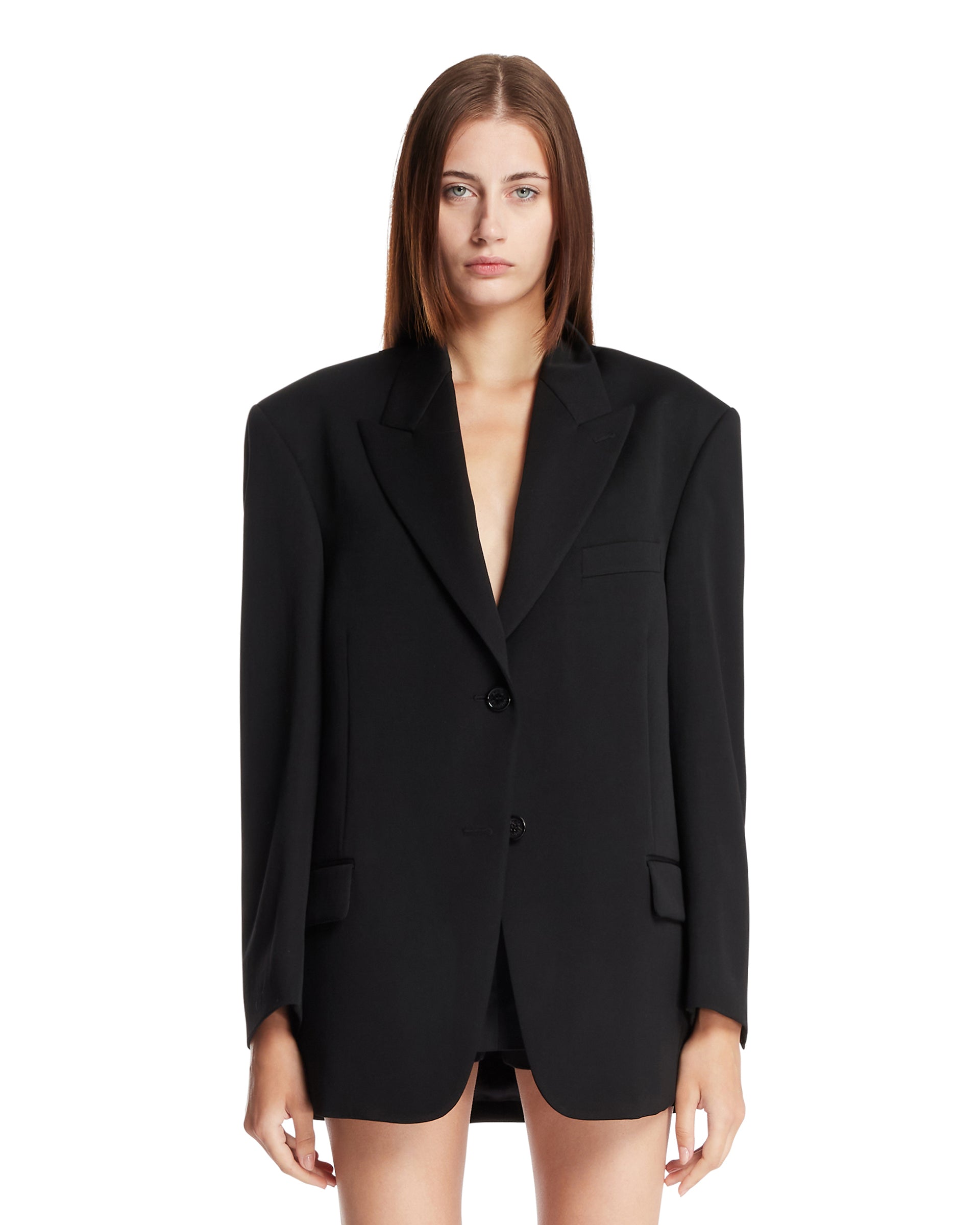 Black Oversized Wool Jacket Acne studios – Гарантія оригінальності – боковий вид