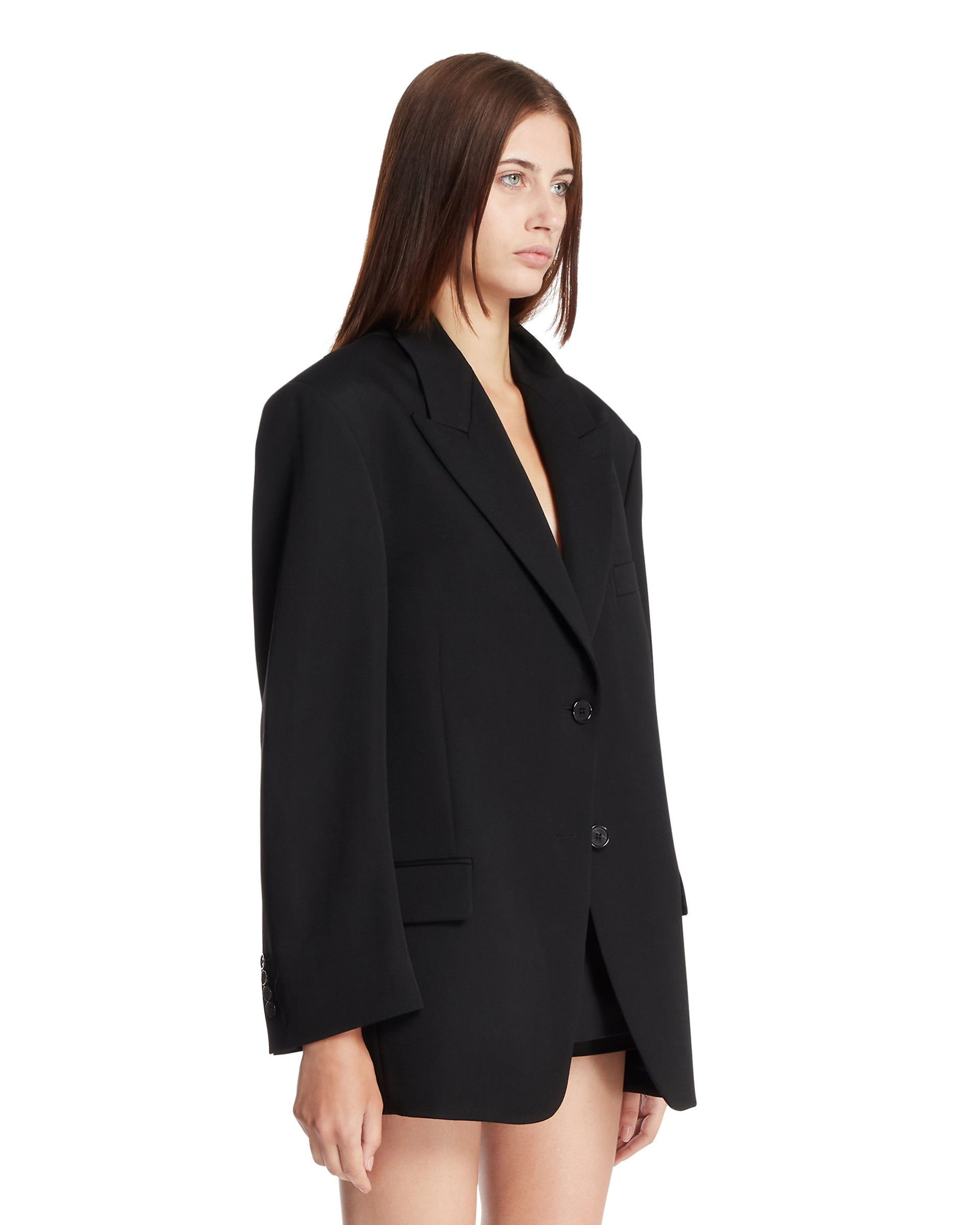Black Oversized Wool Jacket Acne studios – Гарантія оригінальності – вид ззаду