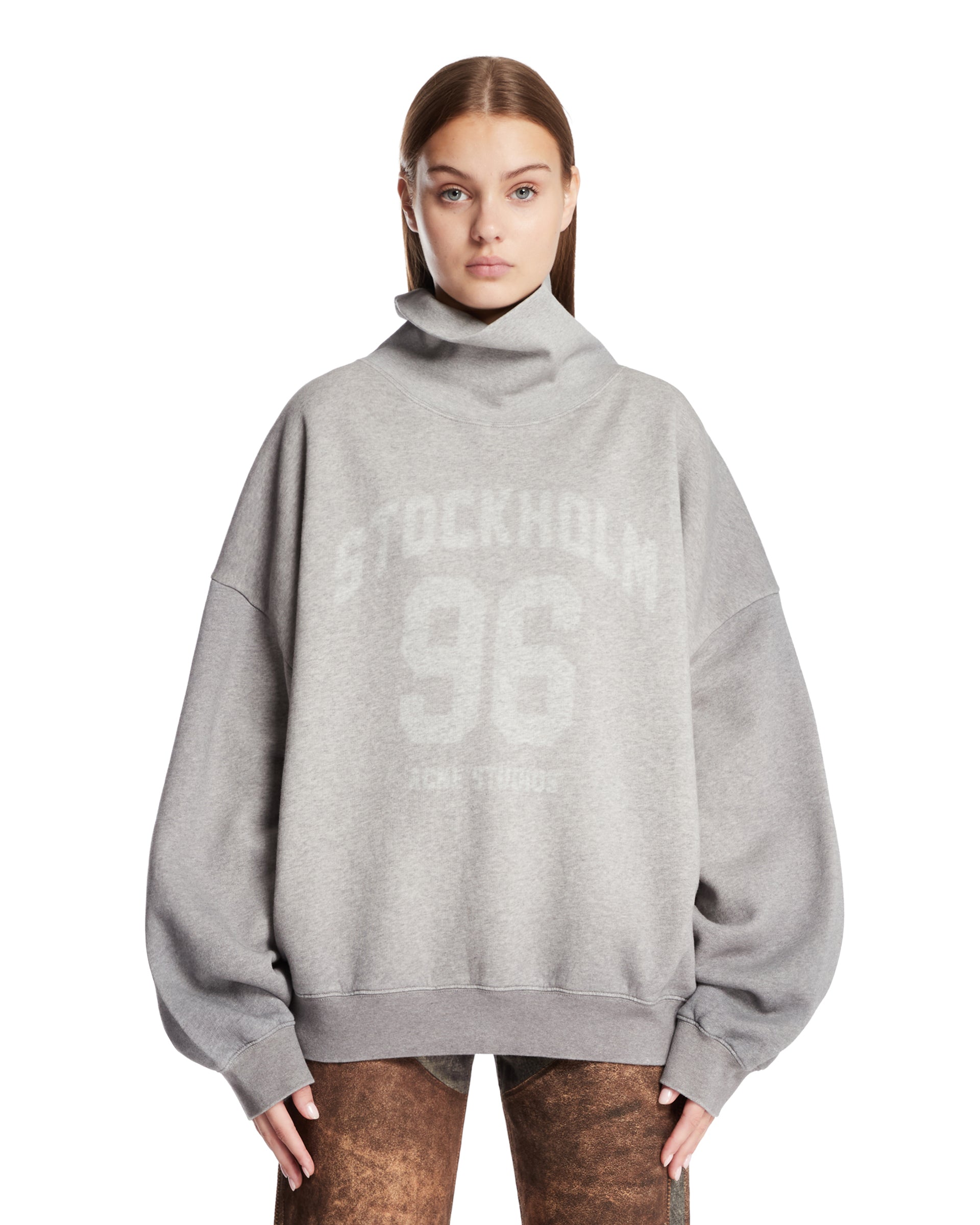 Gray High Neck Logo Sweatshirt Acne studios – Гарантія оригінальності – боковий вид