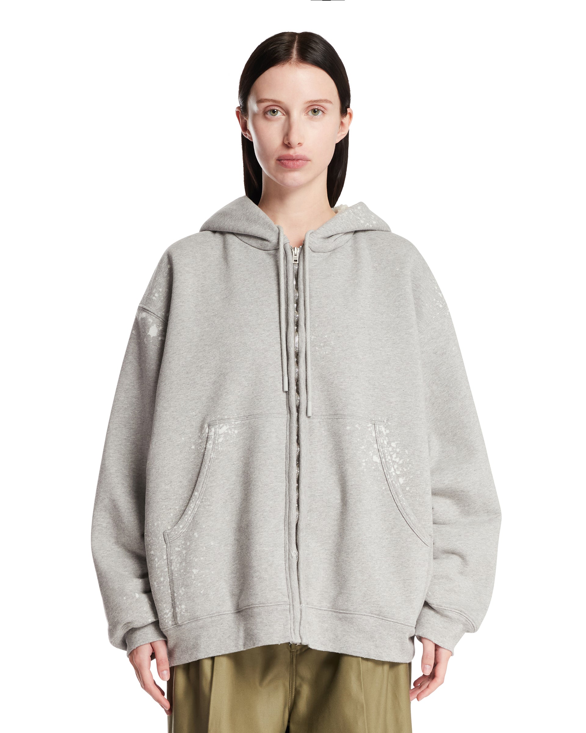 Оригінальна Gray Cotton Hoodie Acne studios – боковий вид
