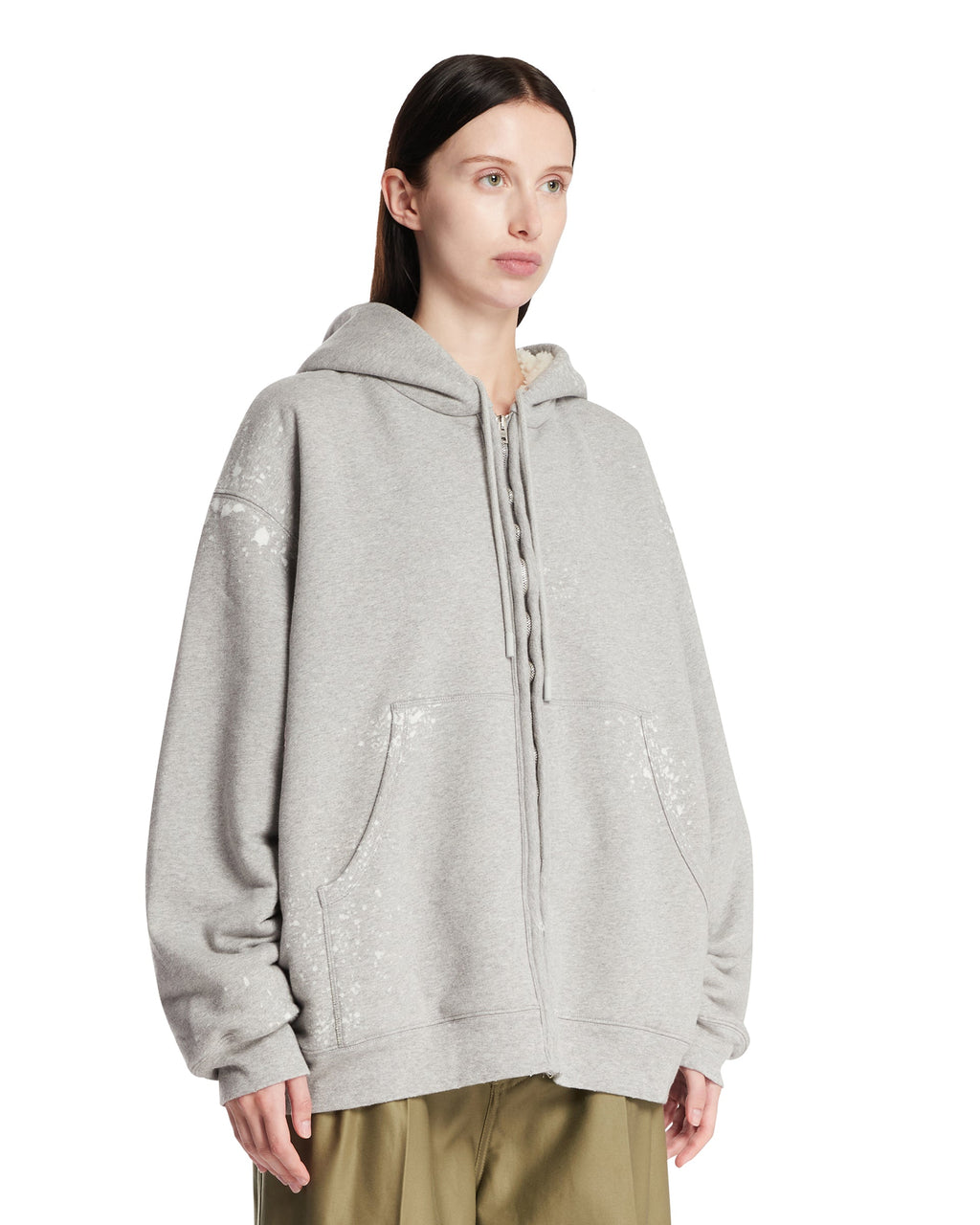 Оригінальна Gray Cotton Hoodie Acne studios – вид ззаду