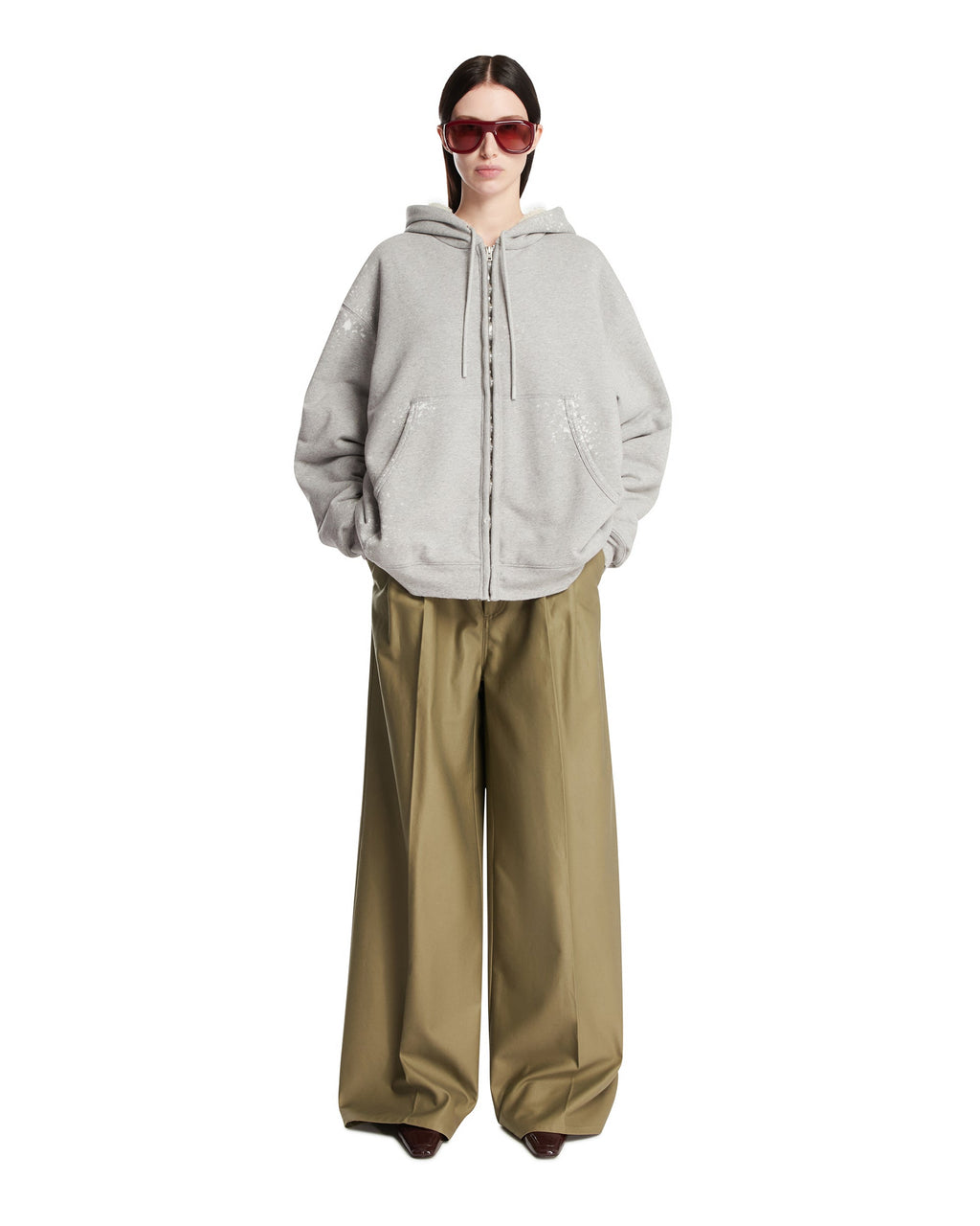 Оригінальна Gray Cotton Hoodie Acne studios – детальний вид