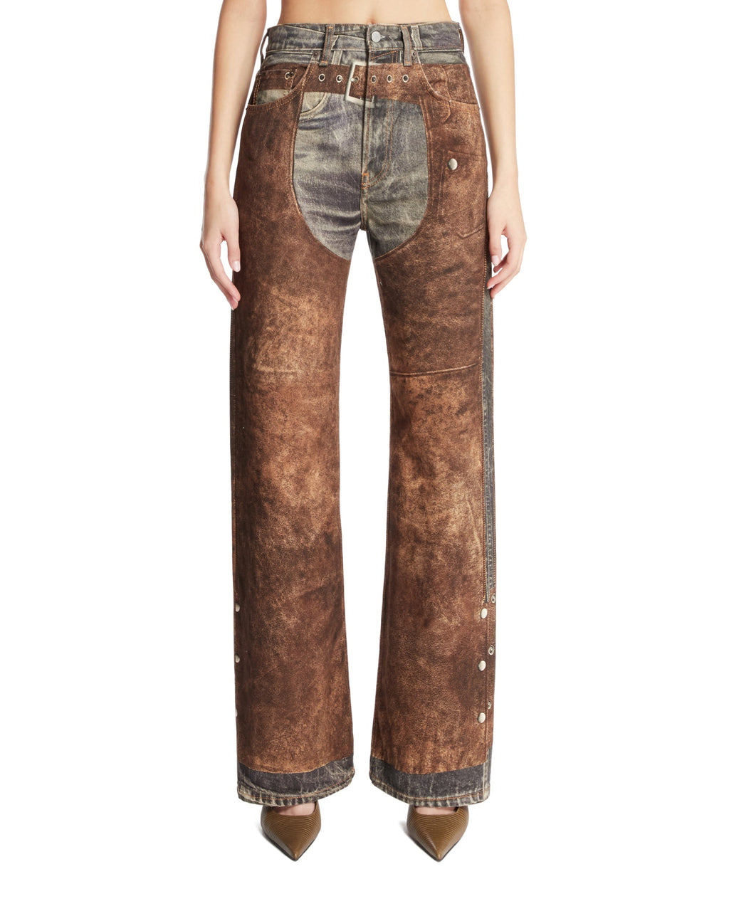 Brown Western Jeans Acne studios – Гарантія оригінальності – боковий вид
