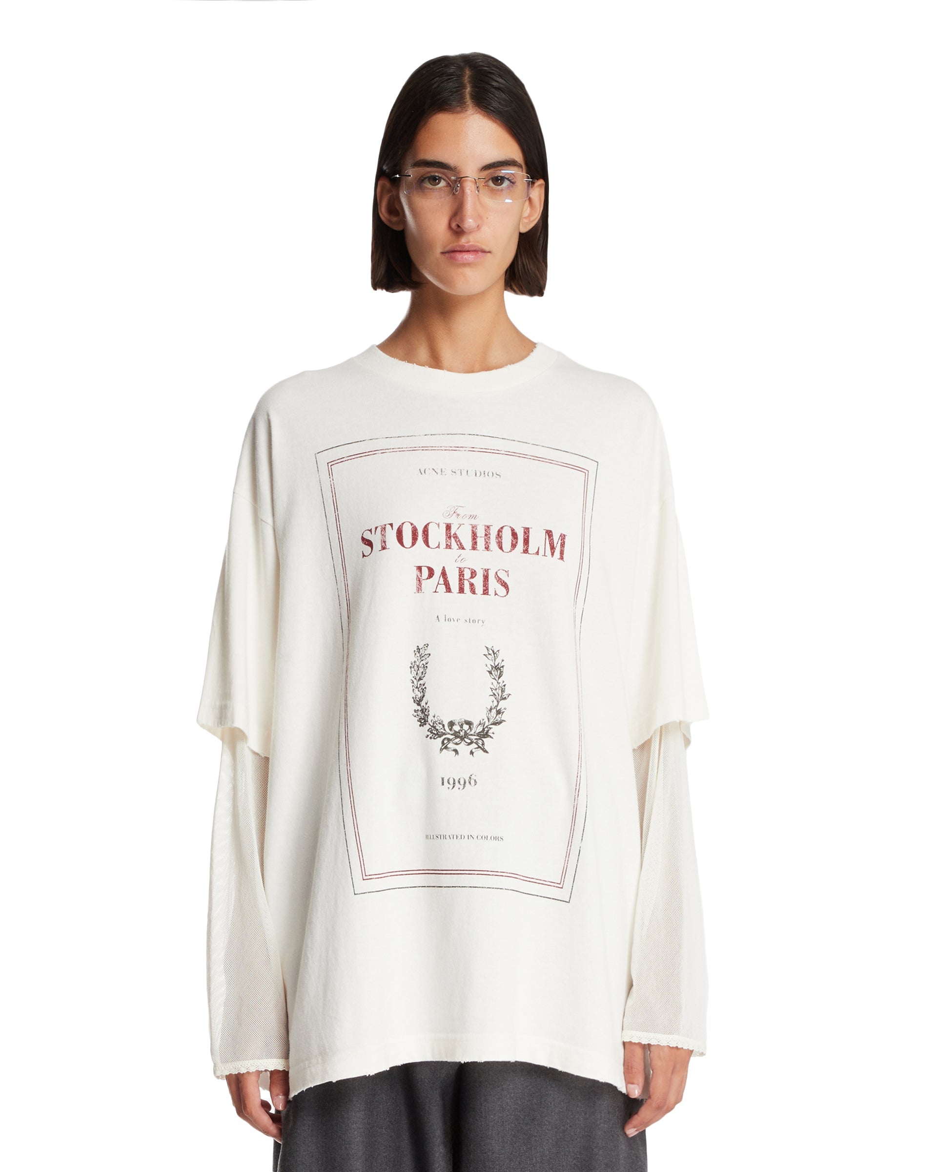 White Stockholm Paris T-Shirt - ACNE STUDIOS