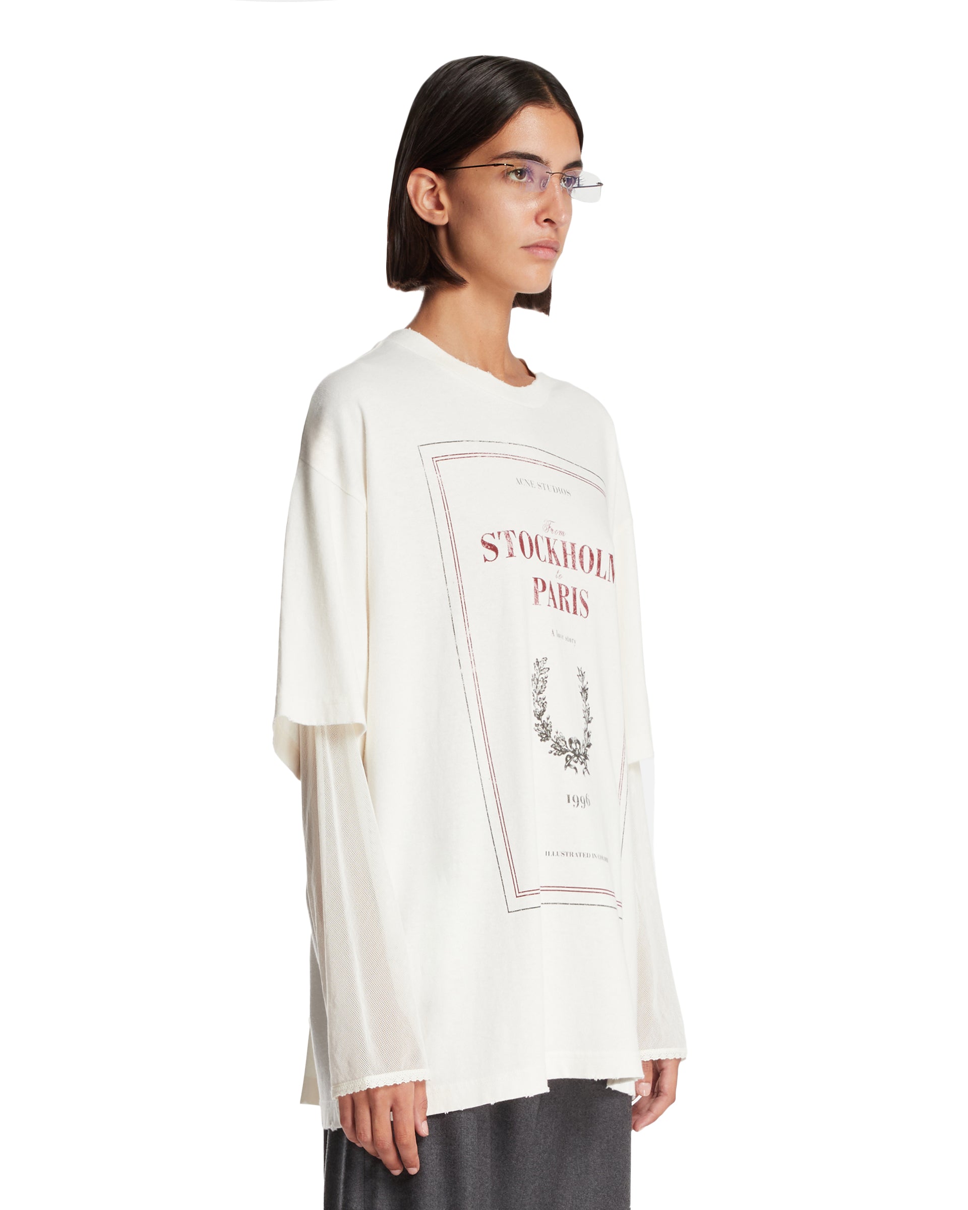 White Stockholm Paris T-Shirt - ACNE STUDIOS
