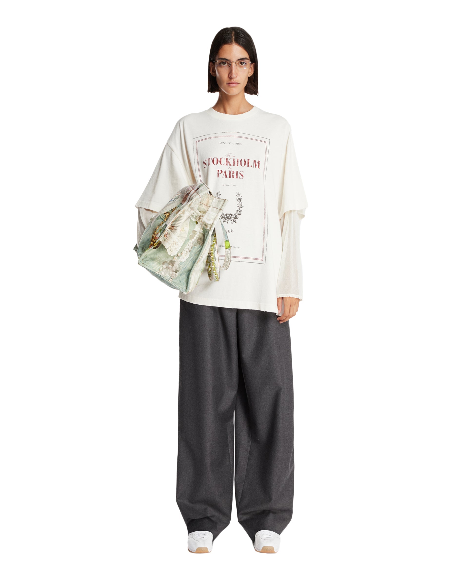 White Stockholm Paris T-Shirt - ACNE STUDIOS