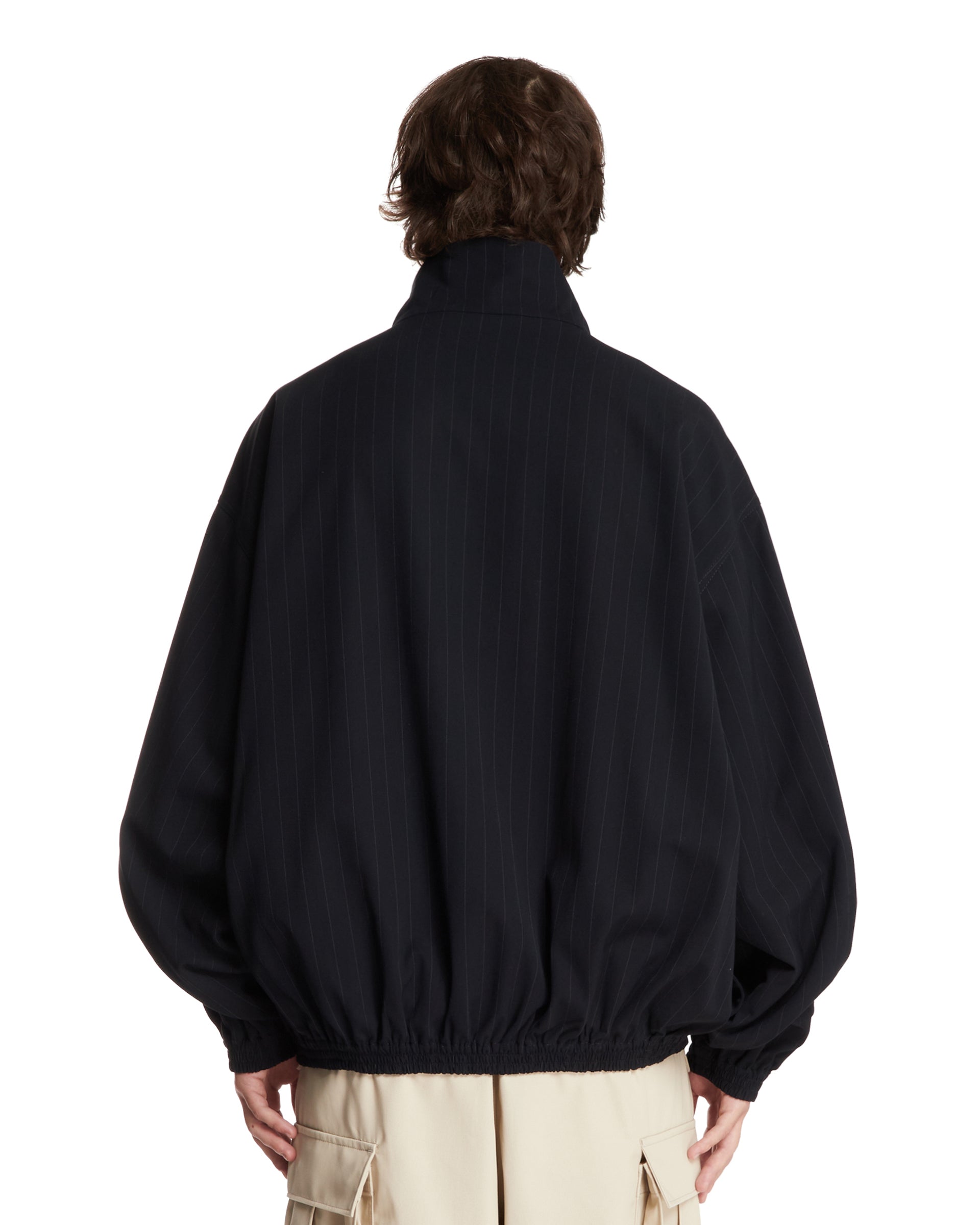 Blue Pinstriped Zip-Up Jacket - ACNE STUDIOS