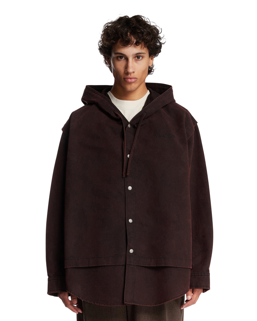 Оригінальна Purple Layered Hooded Jacket Acne studios – боковий вид