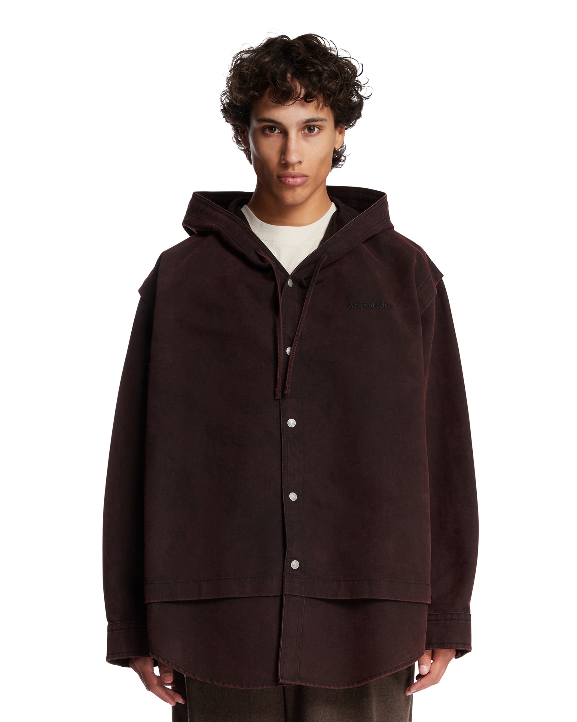 Оригінальна Purple Layered Hooded Jacket Acne studios – боковий вид