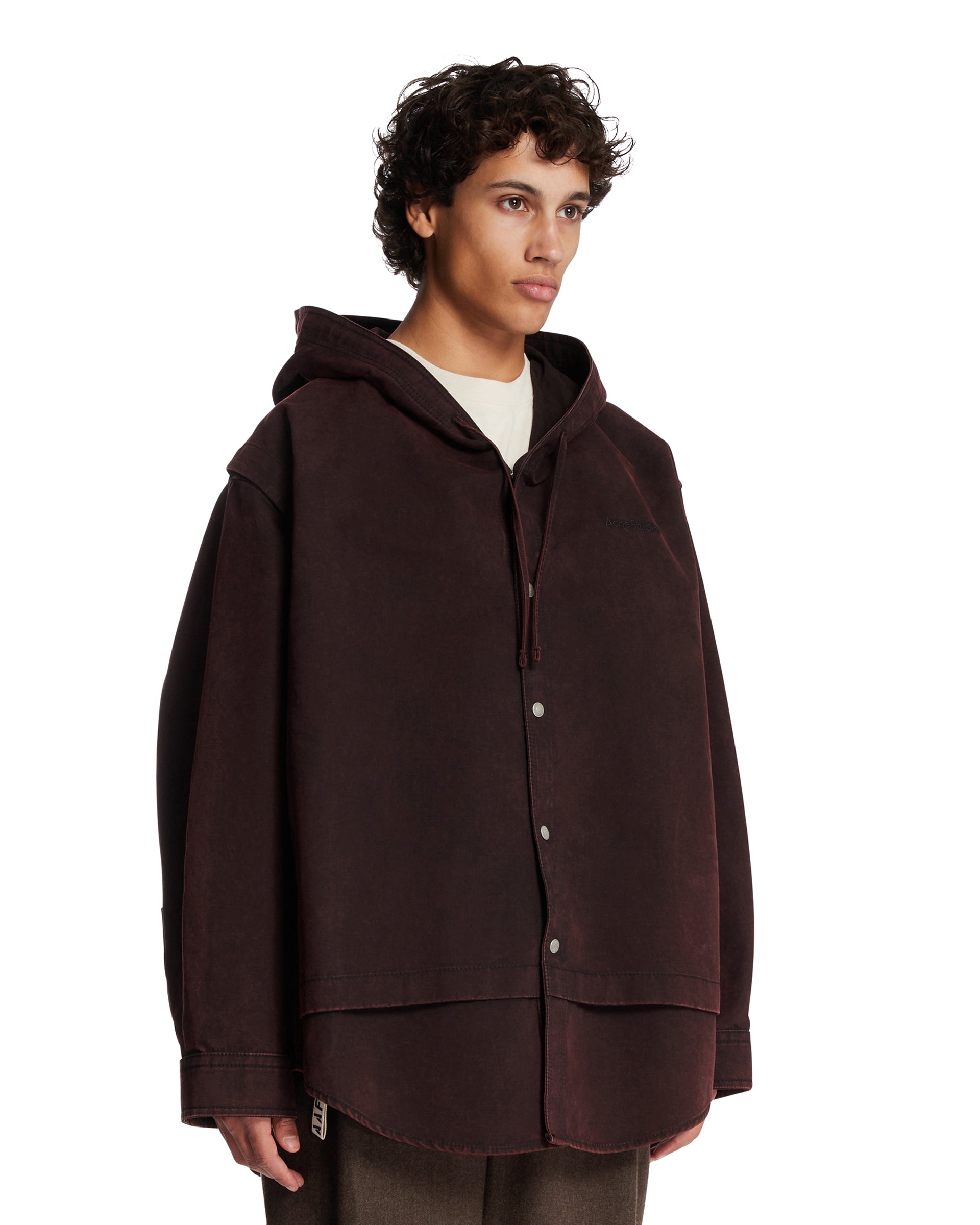 Оригінальна Purple Layered Hooded Jacket Acne studios – вид ззаду