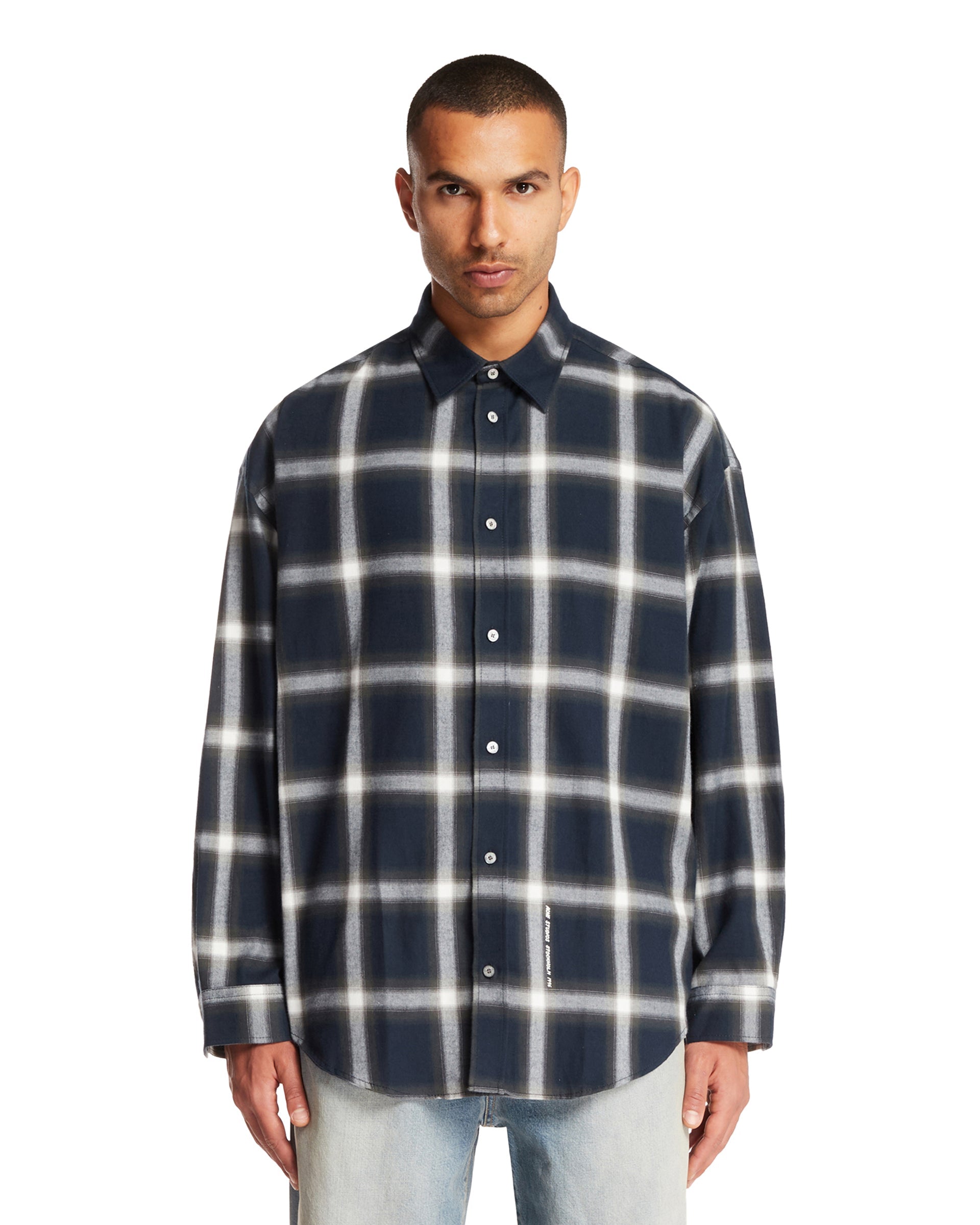 Blue Checkered Cotton Shirt - ACNE STUDIOS