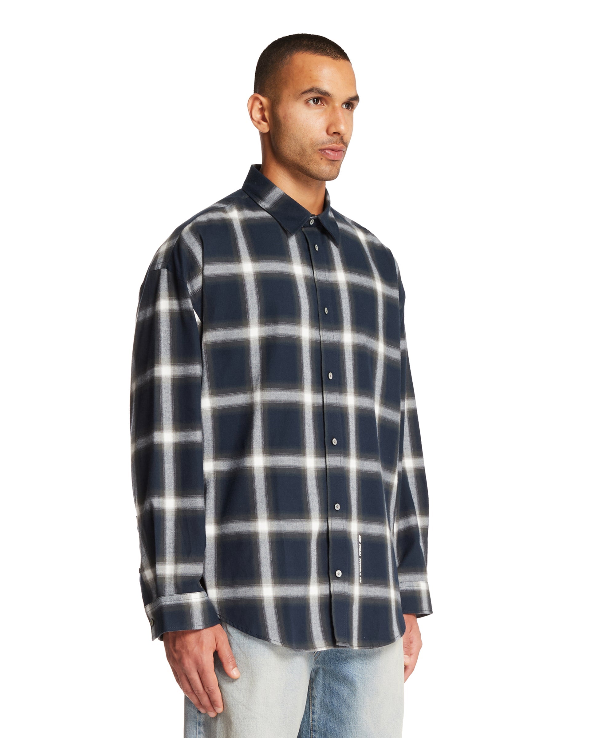 Blue Checkered Cotton Shirt - ACNE STUDIOS