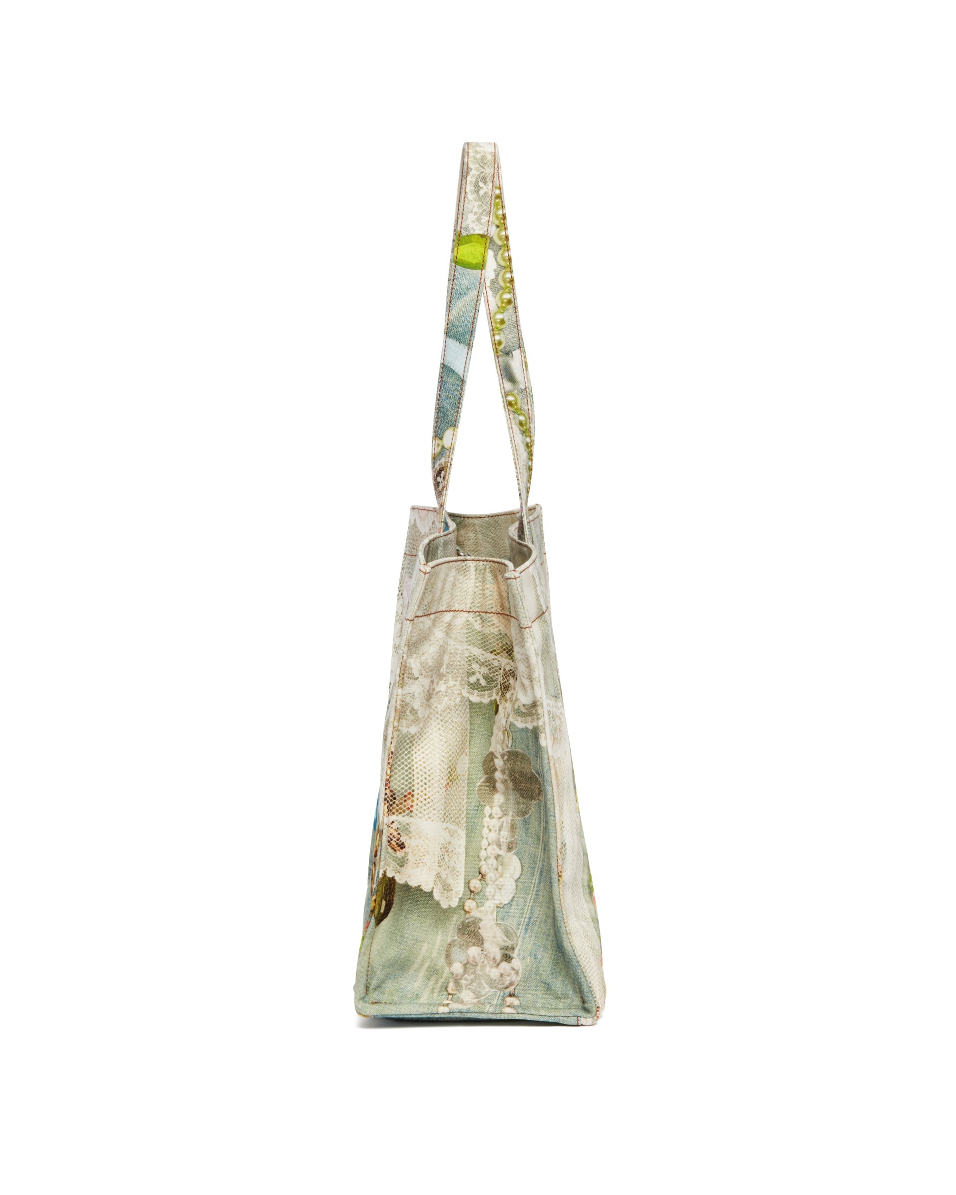 Multicolor Trompe L'oeil Denim Effect Tote - ACNE STUDIOS