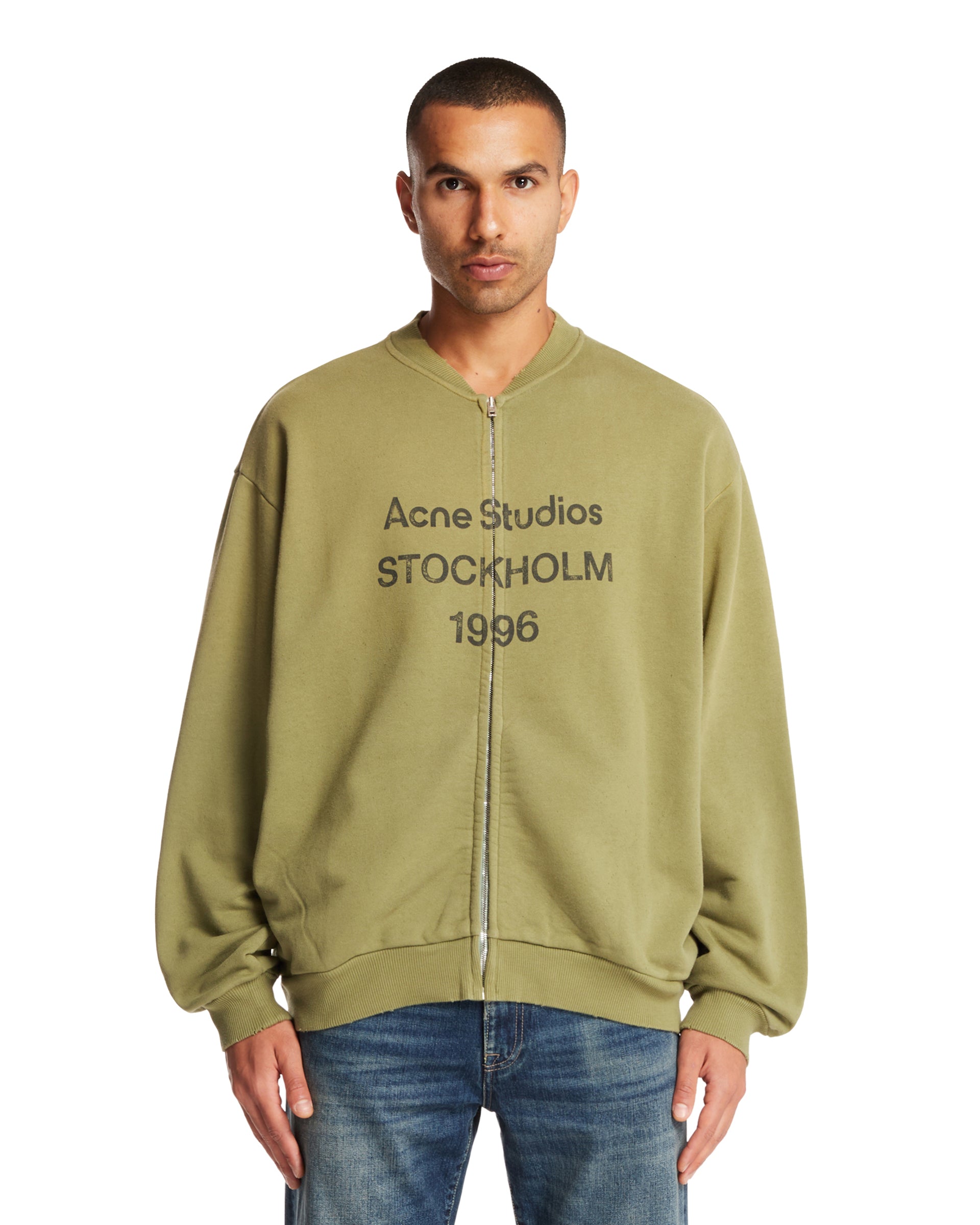 Green Zip Neck Cardigan - ACNE STUDIOS