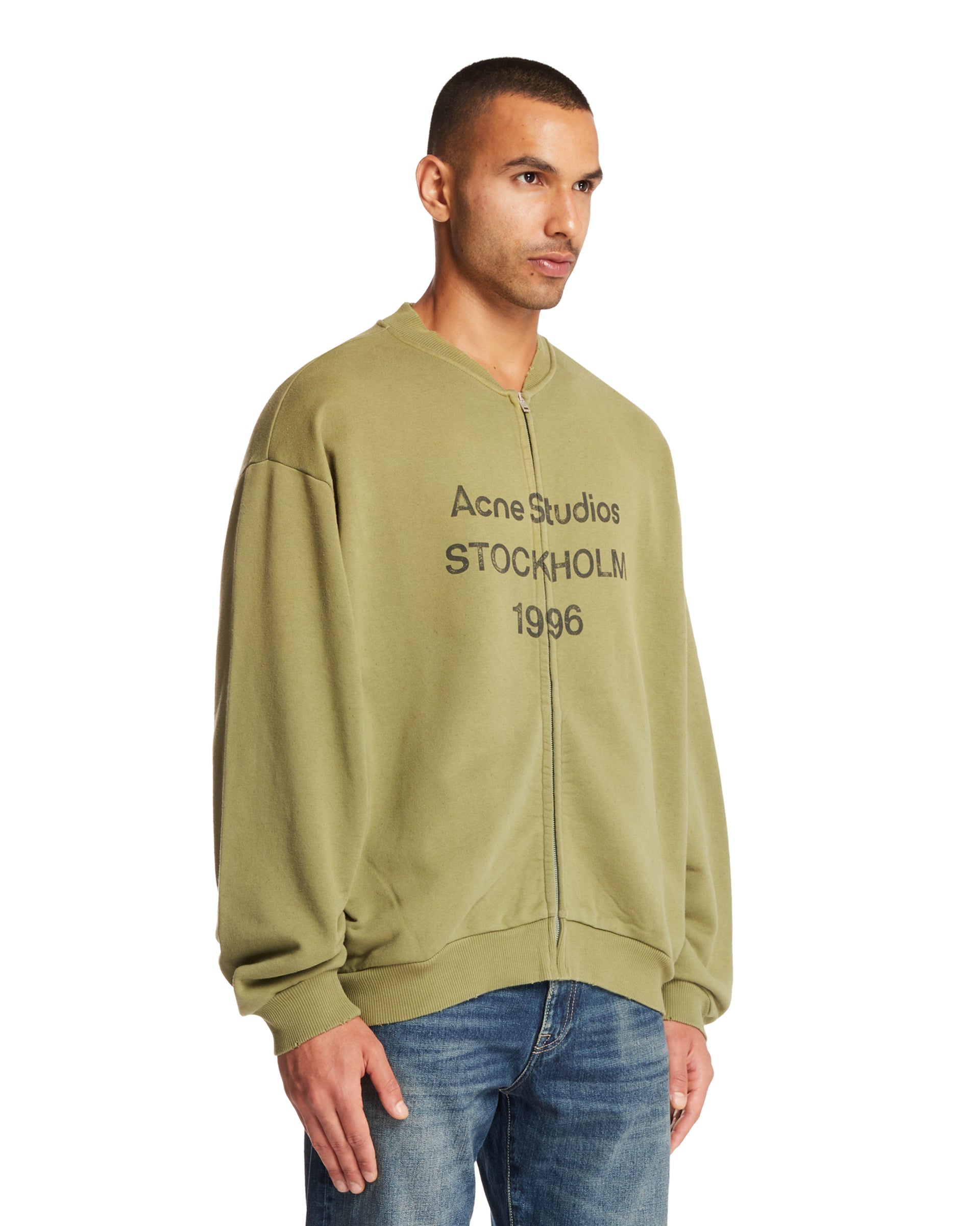 Green Zip Neck Cardigan - ACNE STUDIOS