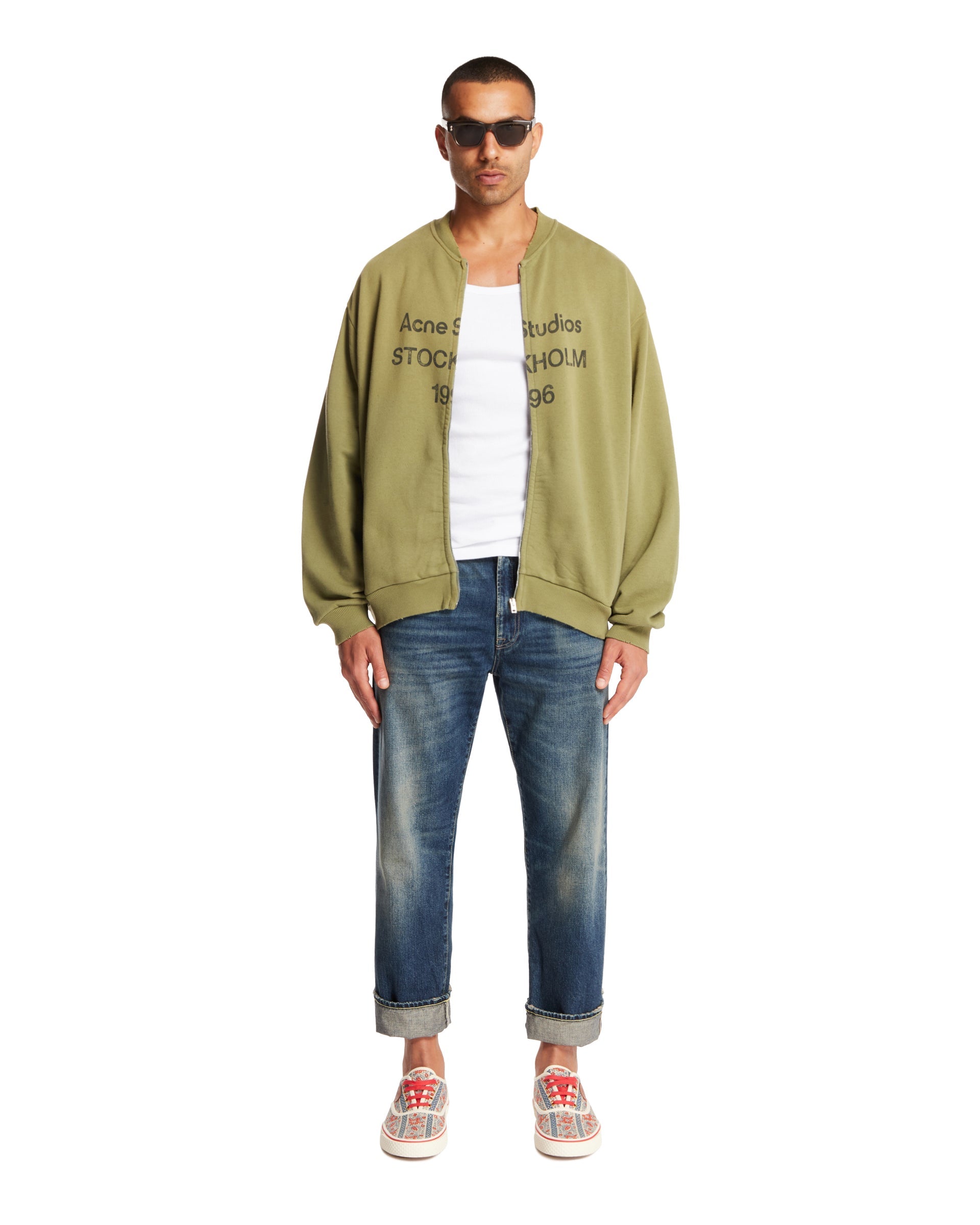 Green Zip Neck Cardigan - ACNE STUDIOS