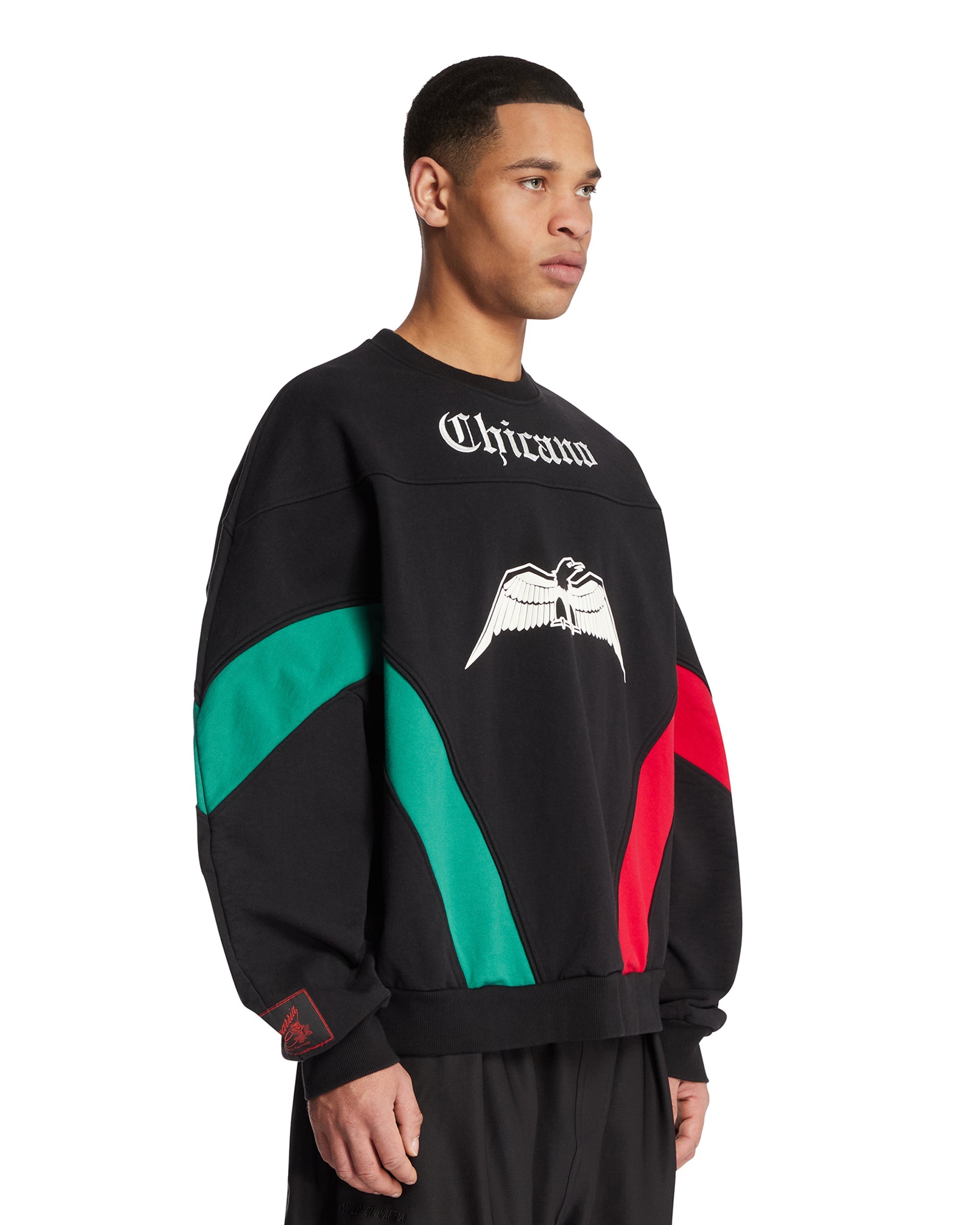 X Willy Chavarria Black Cotton Chicano Sweatshirt Adidas – Гарантія оригінальності – вид ззаду - ADIDAS