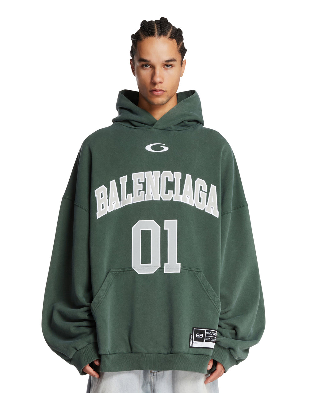 Green Basketball Large Fit Hoodie Balenciaga оригінал – Купити в Україні – боковий вид