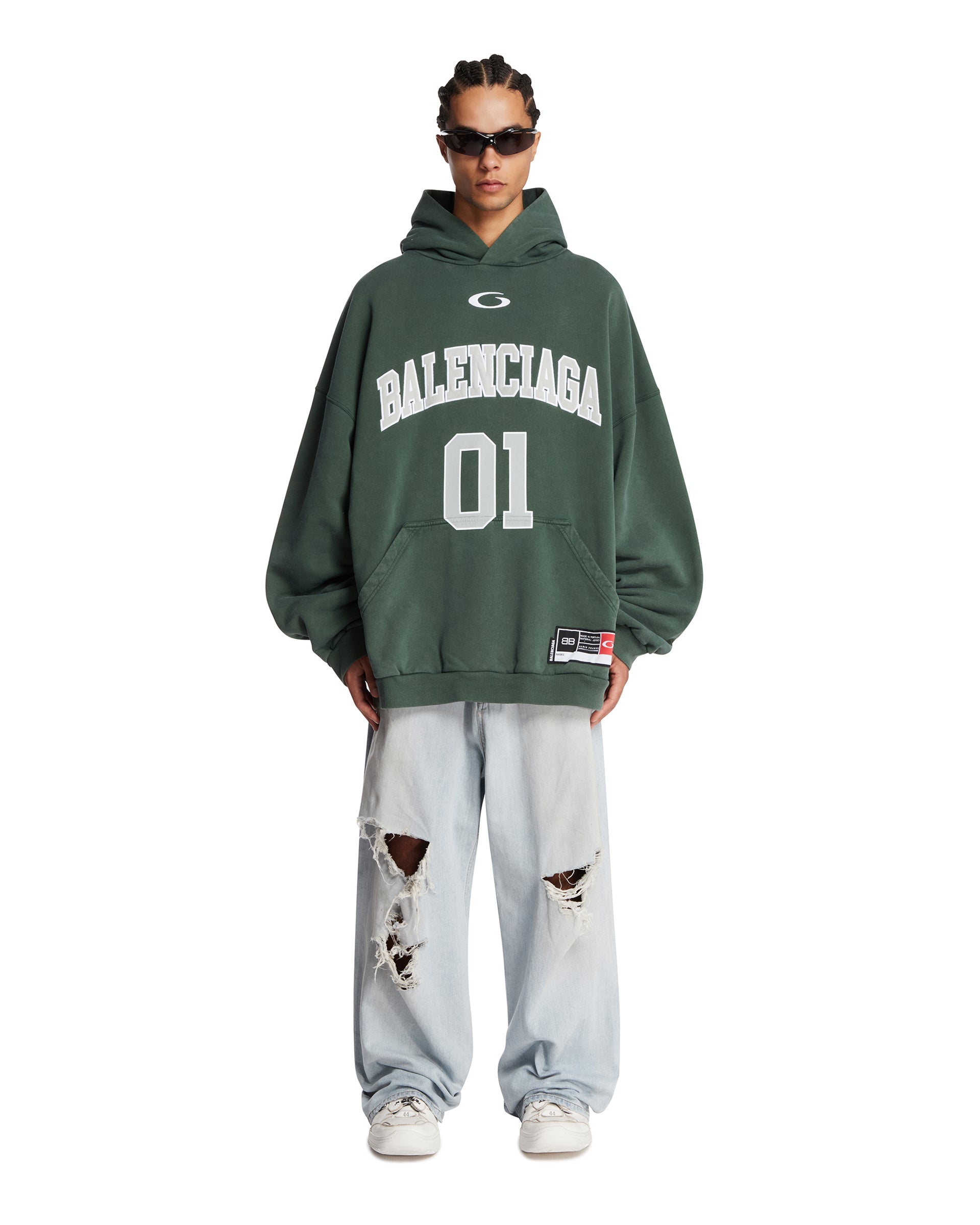 Green Basketball Large Fit Hoodie Balenciaga оригінал – Купити в Україні – детальний вид - BALENCIAGA
