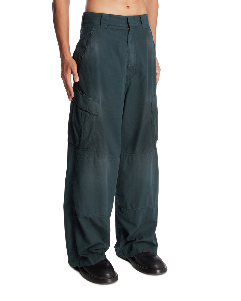 Оригінальна Green Wide Cargo Pants Balenciaga – вид ззаду