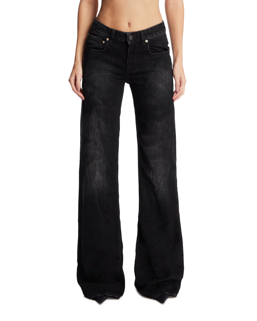 Оригінальна Black Wide-Leg Denim Pants Balenciaga – боковий вид