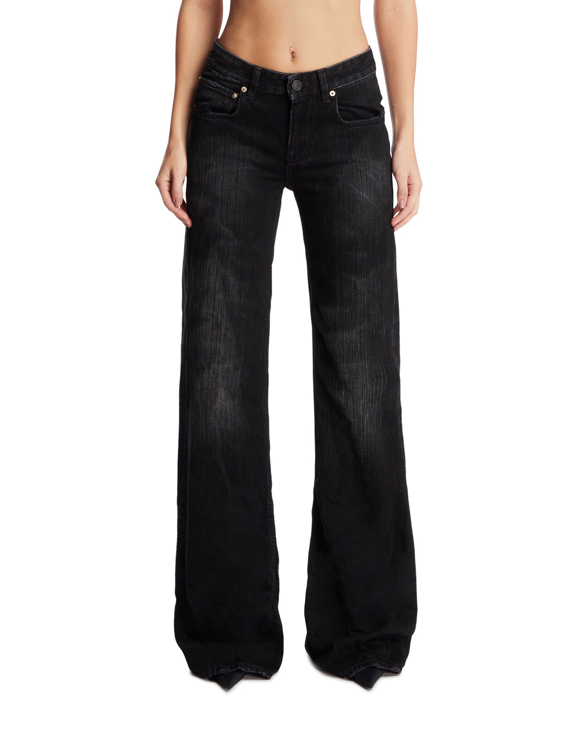 Оригінальна Black Wide-Leg Denim Pants Balenciaga – боковий вид