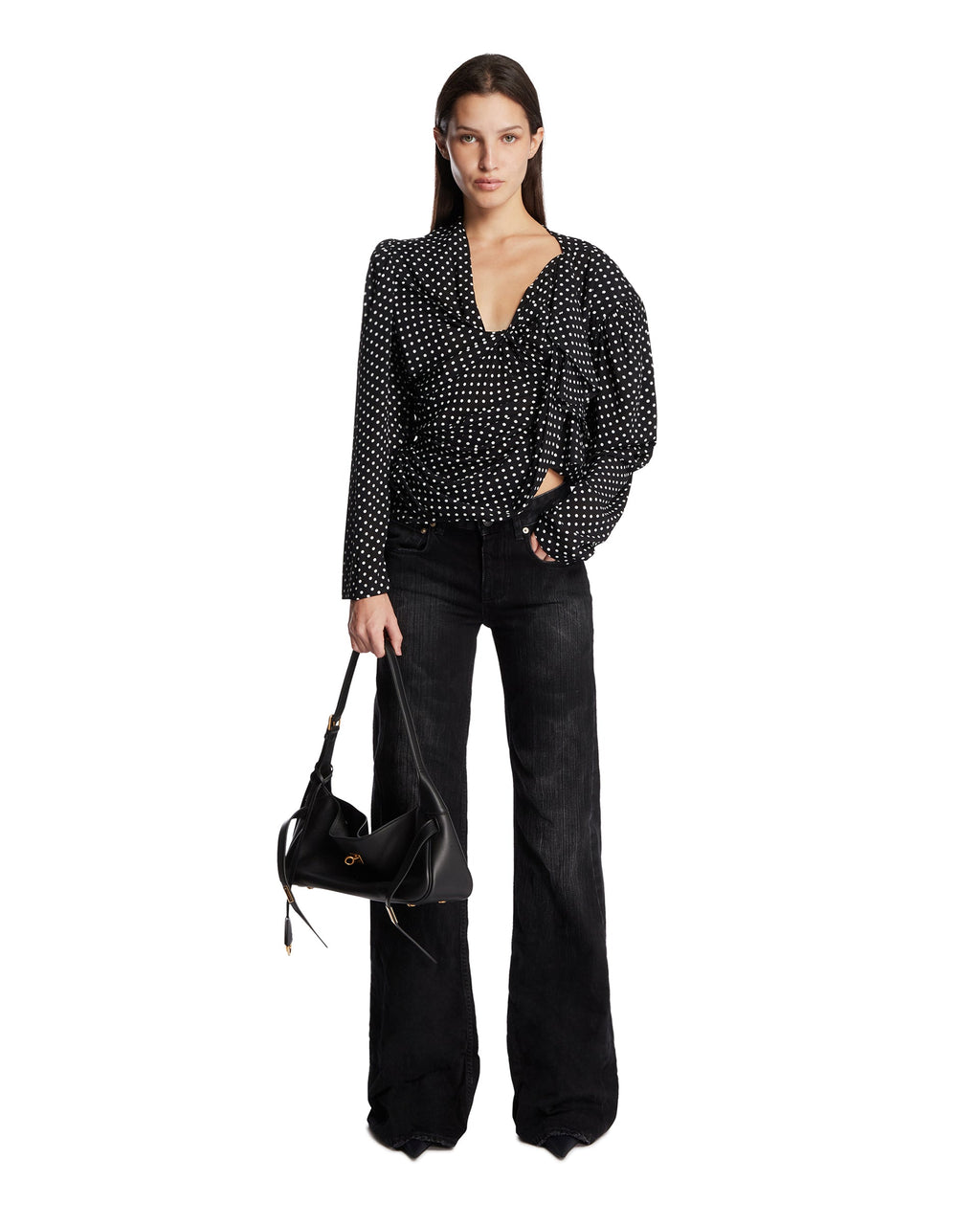 Оригінальна Black Wide-Leg Denim Pants Balenciaga – детальний вид