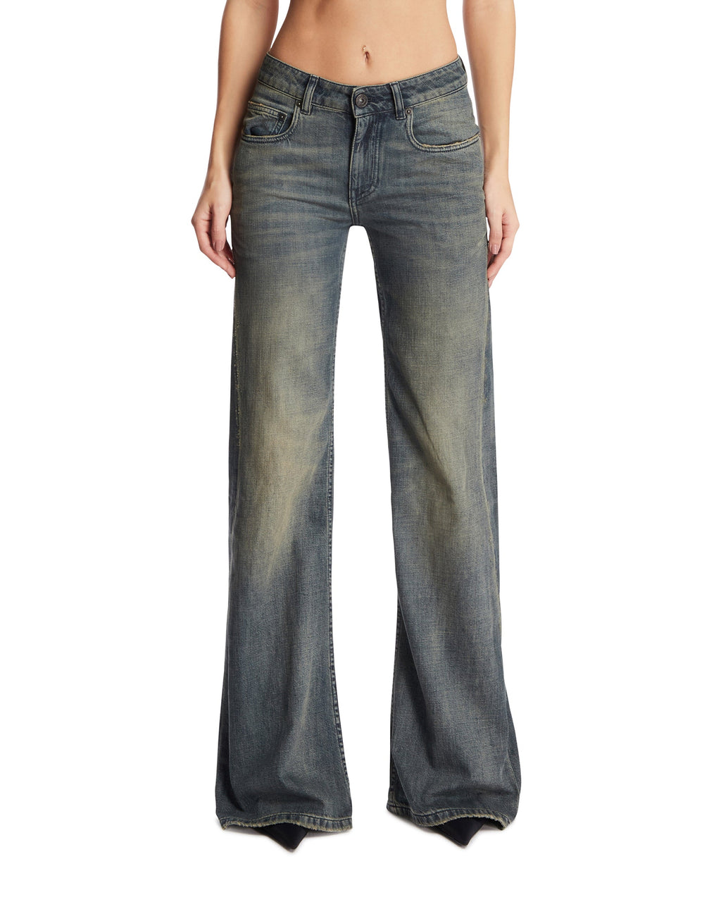 Blue Wide-Leg Pants Balenciaga оригінал – Купити в Україні – боковий вид