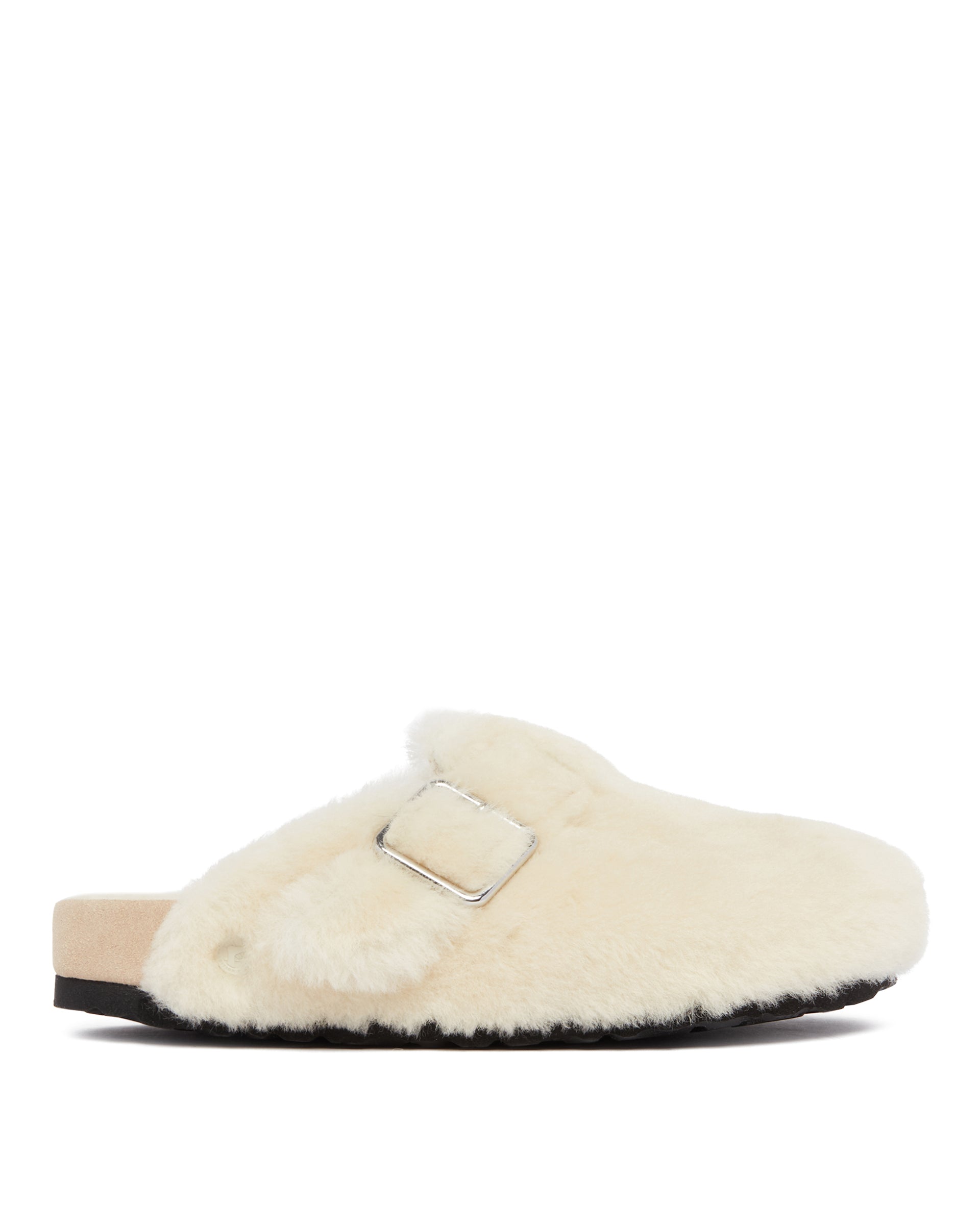 White 1774 Boston Shearling Slippers Birkenstock оригінал – Купити в Україні – боковий вид - BIRKENSTOCK