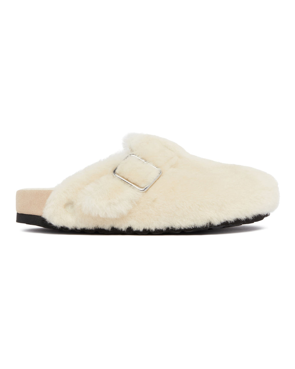 White 1774 Boston Shearling Slippers Birkenstock оригінал – Купити в Україні – вид ззаду