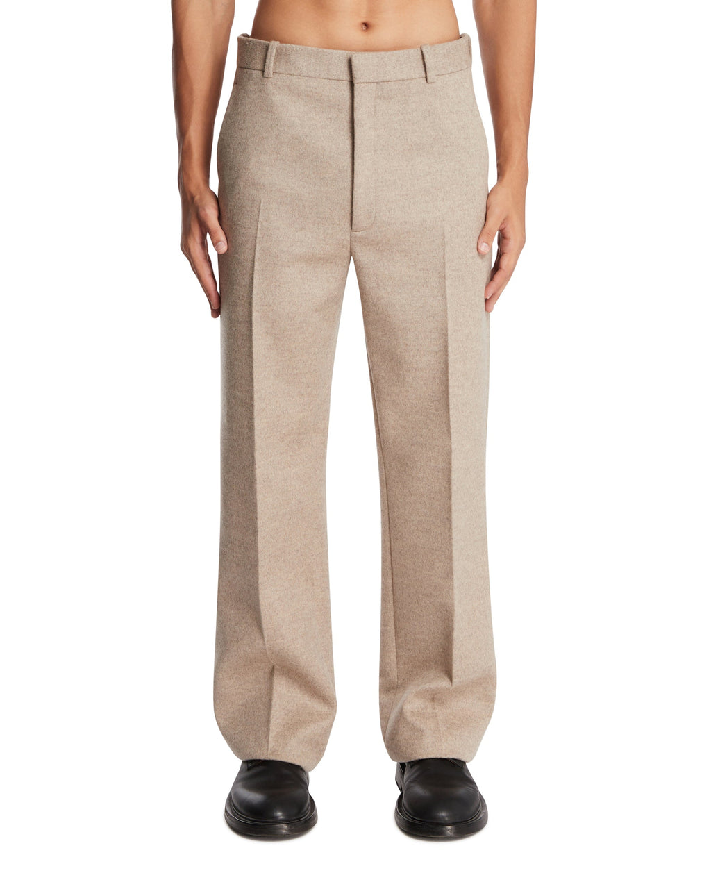 Beige Wool And Cashmere Trousers Bottega veneta оригінал – Купити в Україні – боковий вид